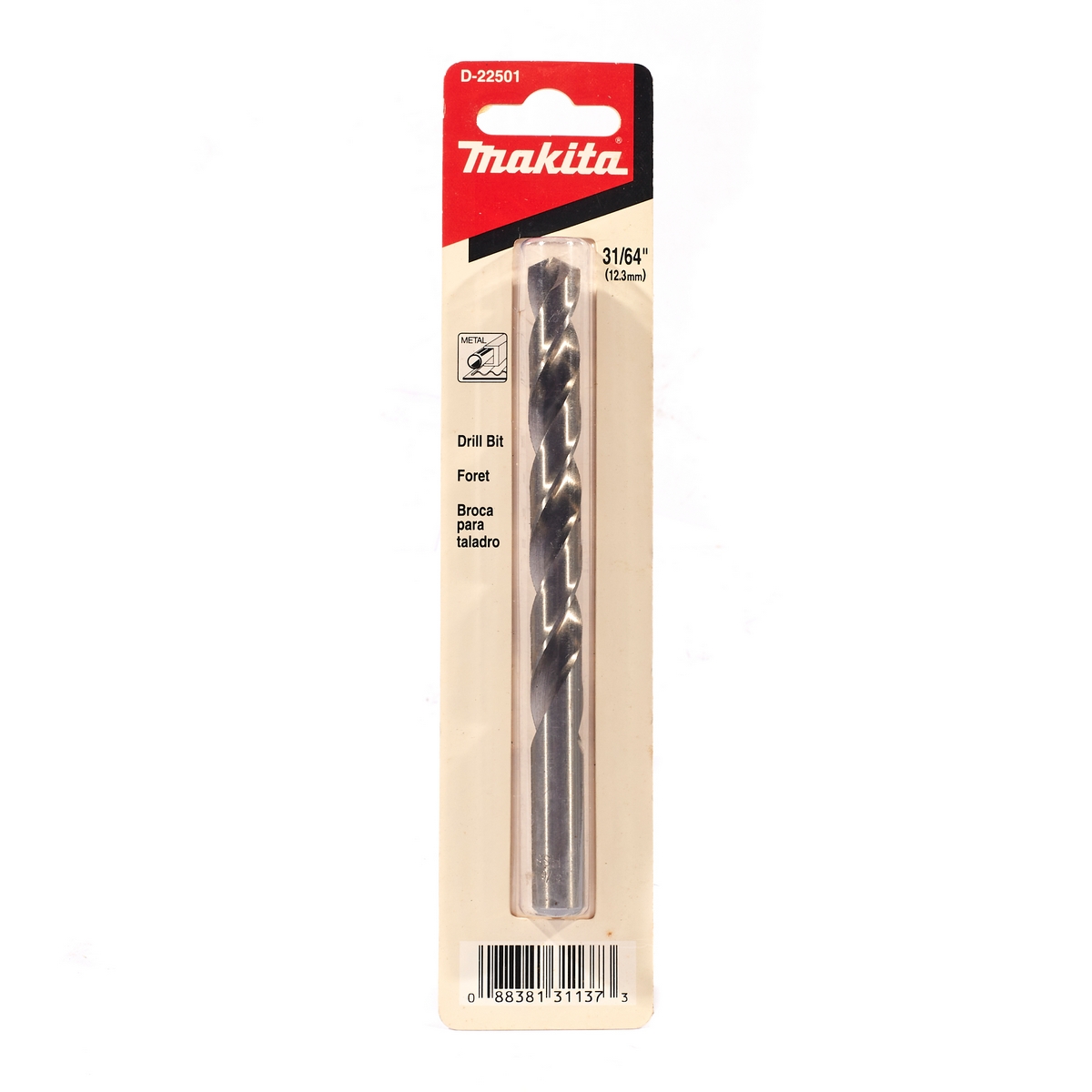 ดอกเจาะเหล็ก HSS-G 31/64"(1 ดอก) MAKITA รุ่น D-22501 ราคา ฿277.07