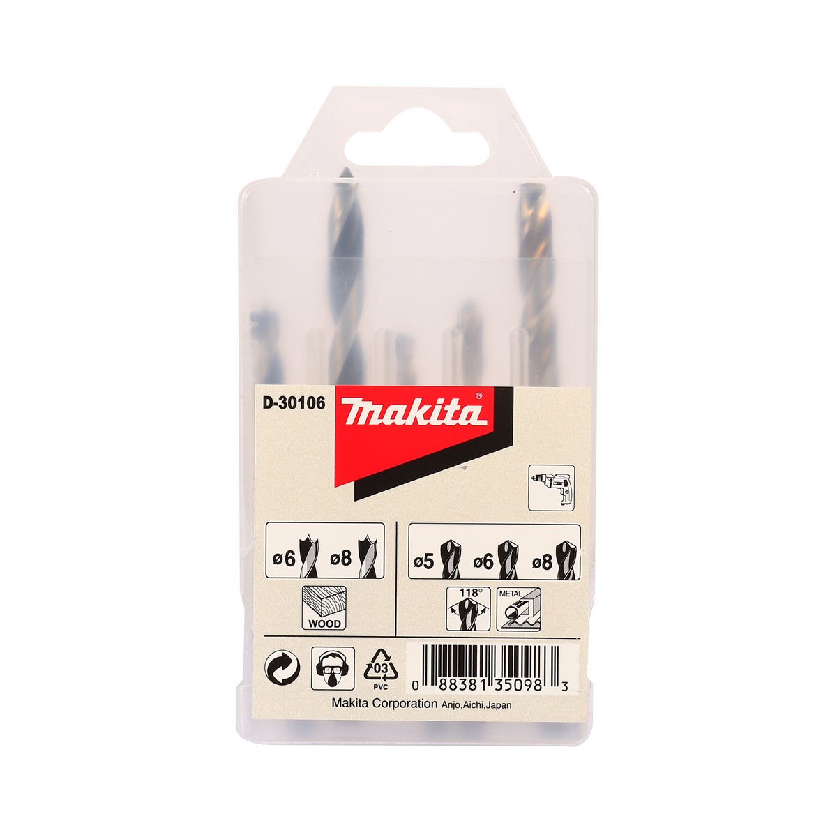 ชุดดอกเจาะไม้, เหล็ก (5PCS/SET) MAKITA รุ่น D-30106 ราคา ฿385.22