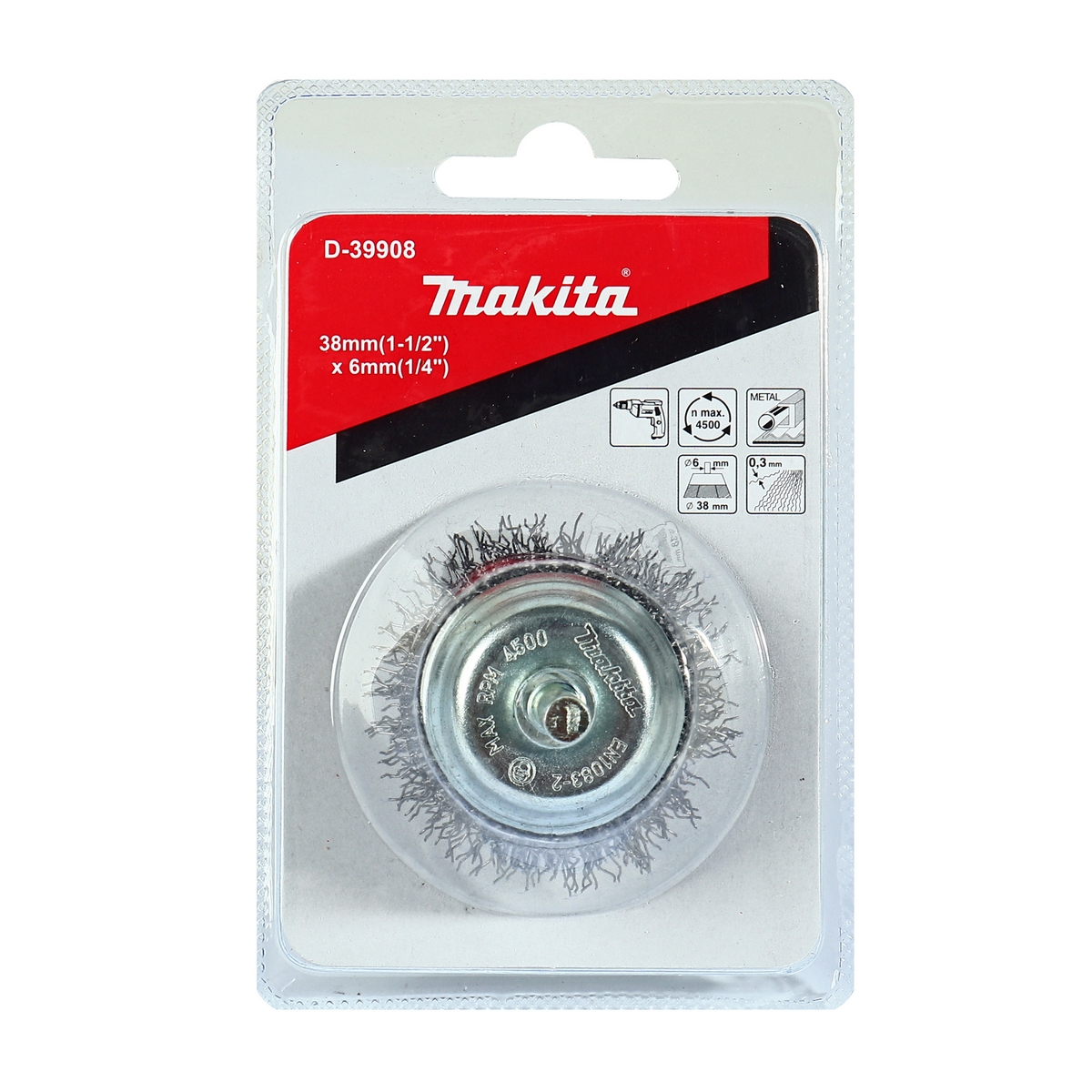 แปรงลวดถ้วยมีแกน 38 MM (TT) MAKITA รุ่น D-39908 ราคา ฿41.2