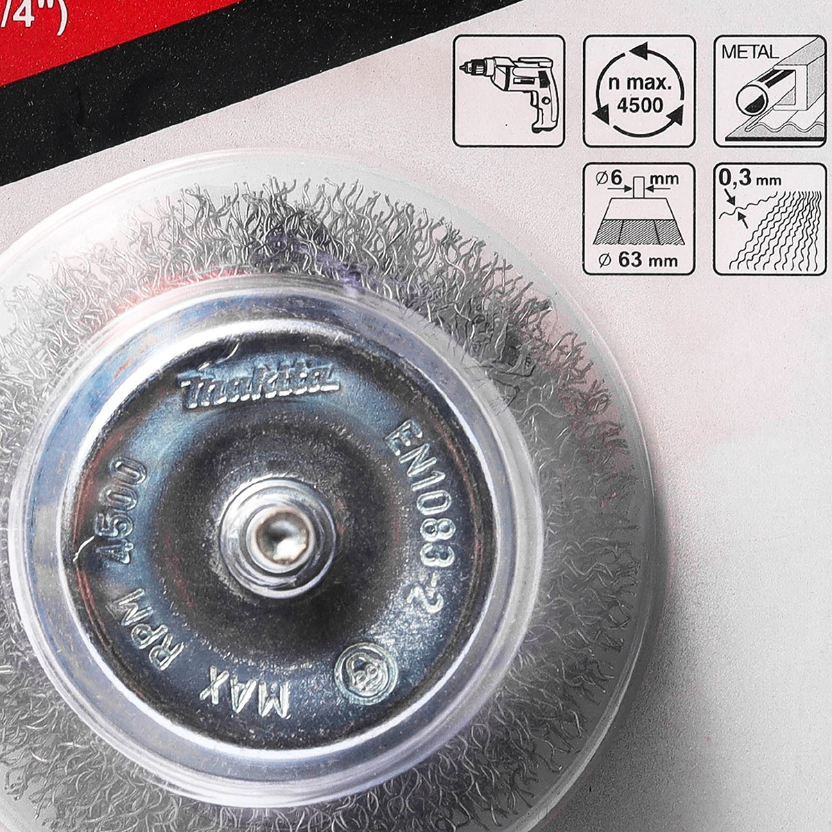 แปรงลวดถ้วยมีแกน 63 MM (TT) MAKITA รุ่น D-39920 รูปที่ 3