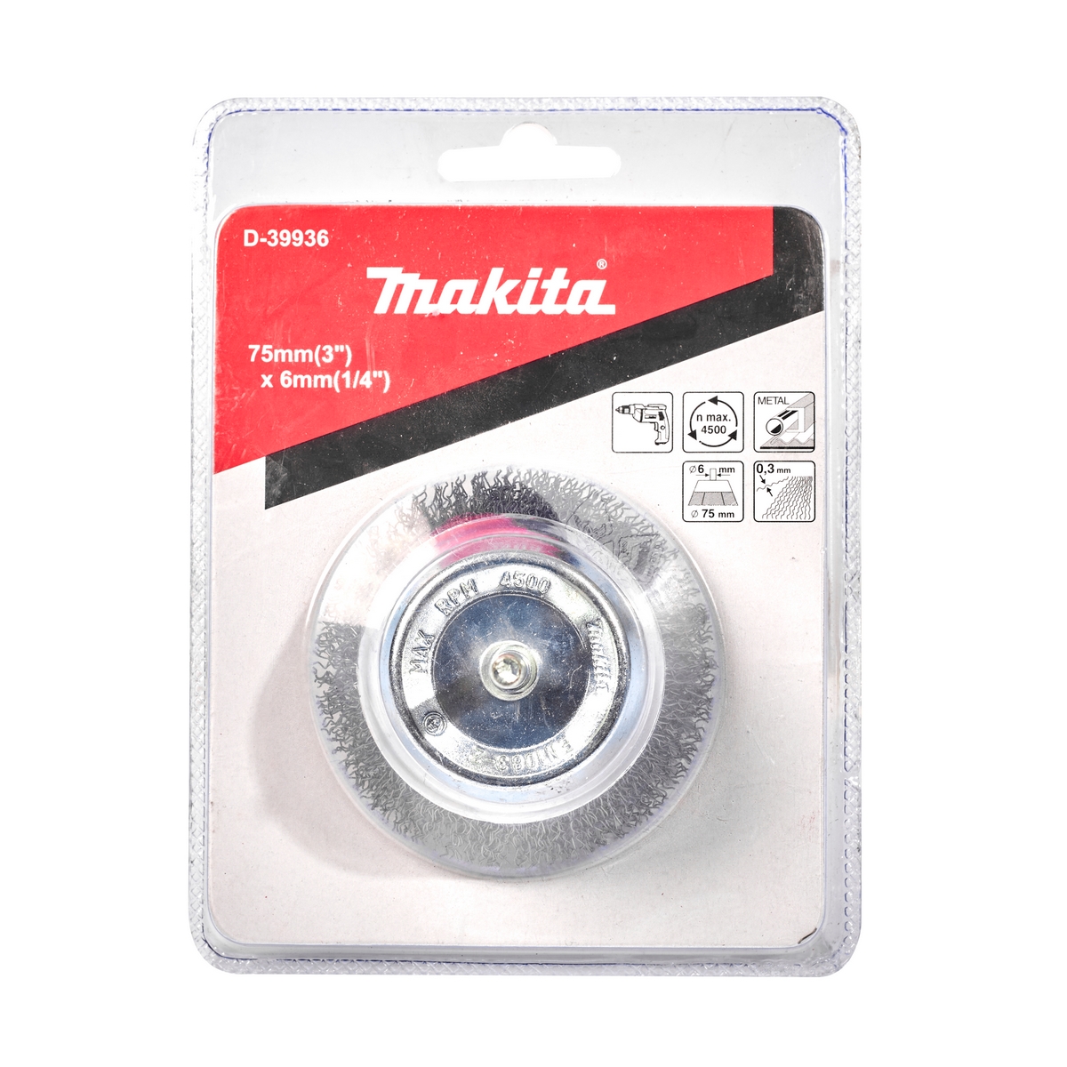 แปรงลวดถ้วยมีแกน 75 MM (TT) MAKITA รุ่น D-39936 ราคา ฿59.74