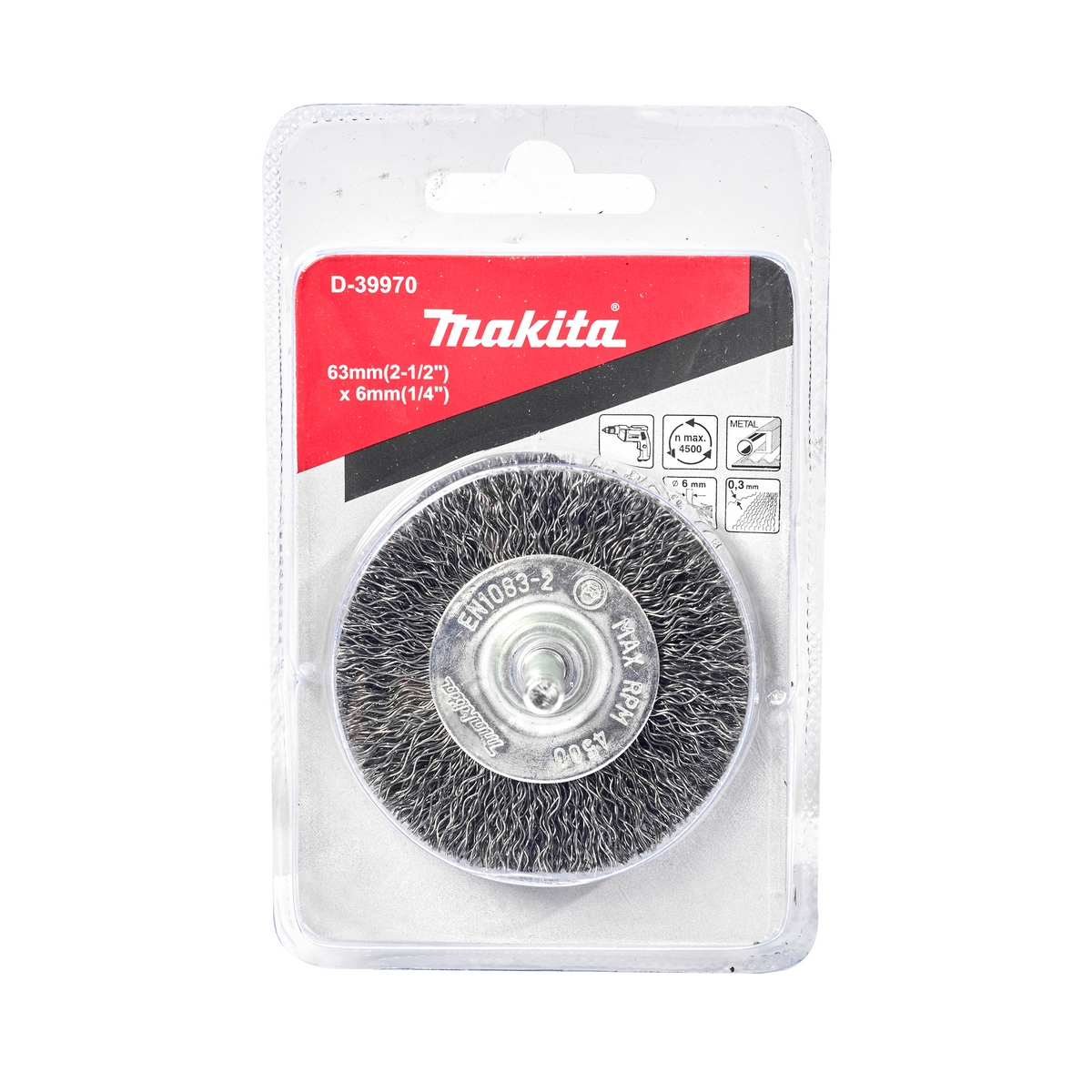 แปรงลวดล้อมีแกน 63 MM (TT) MAKITA รุ่น D-39970 ราคา ฿48.41