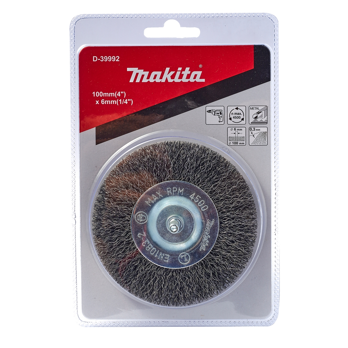 แปรงลวดล้อมีแกน 100 MM (TT) MAKITA รุ่น D-39992 ราคา ฿59.74