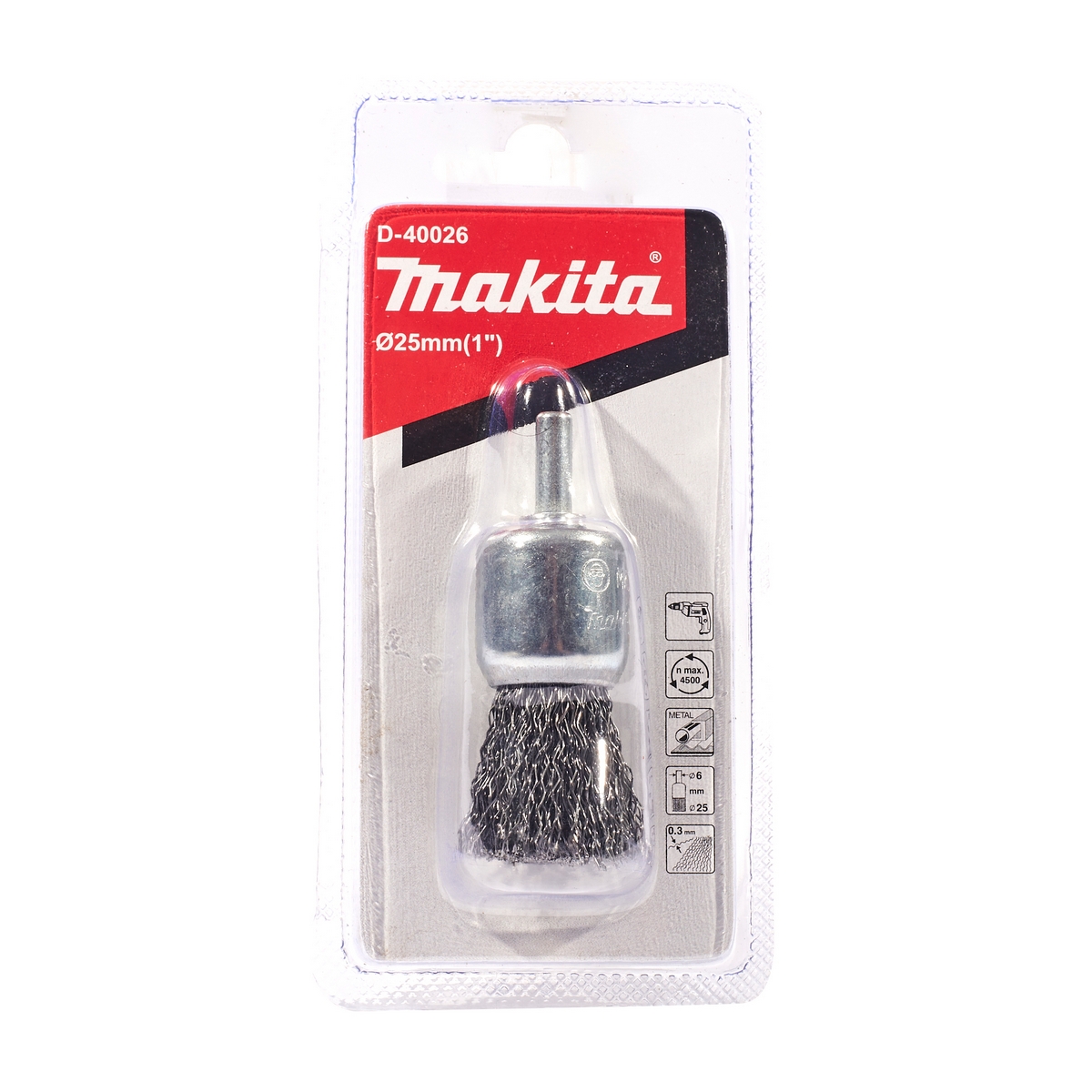 แปรงลวดพู่กันมีแกน 25 MM (TT) MAKITA รุ่น D-40026 ราคา ฿52.53