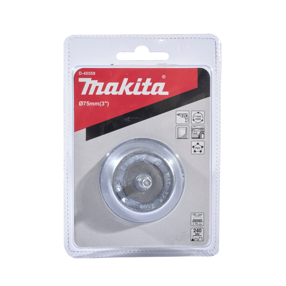 แปรงไนลอนถ้วย-ละเอียด(ฟ้า) 75 MM MAKITA รุ่น D-45559 รูปที่ 2
