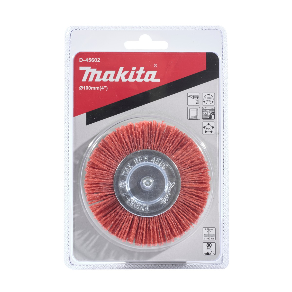 ล้อแปรงไนลอน-หยาบ(สีส้ม) 100 MM MAKITA รุ่น D-45602 รูปที่ 2