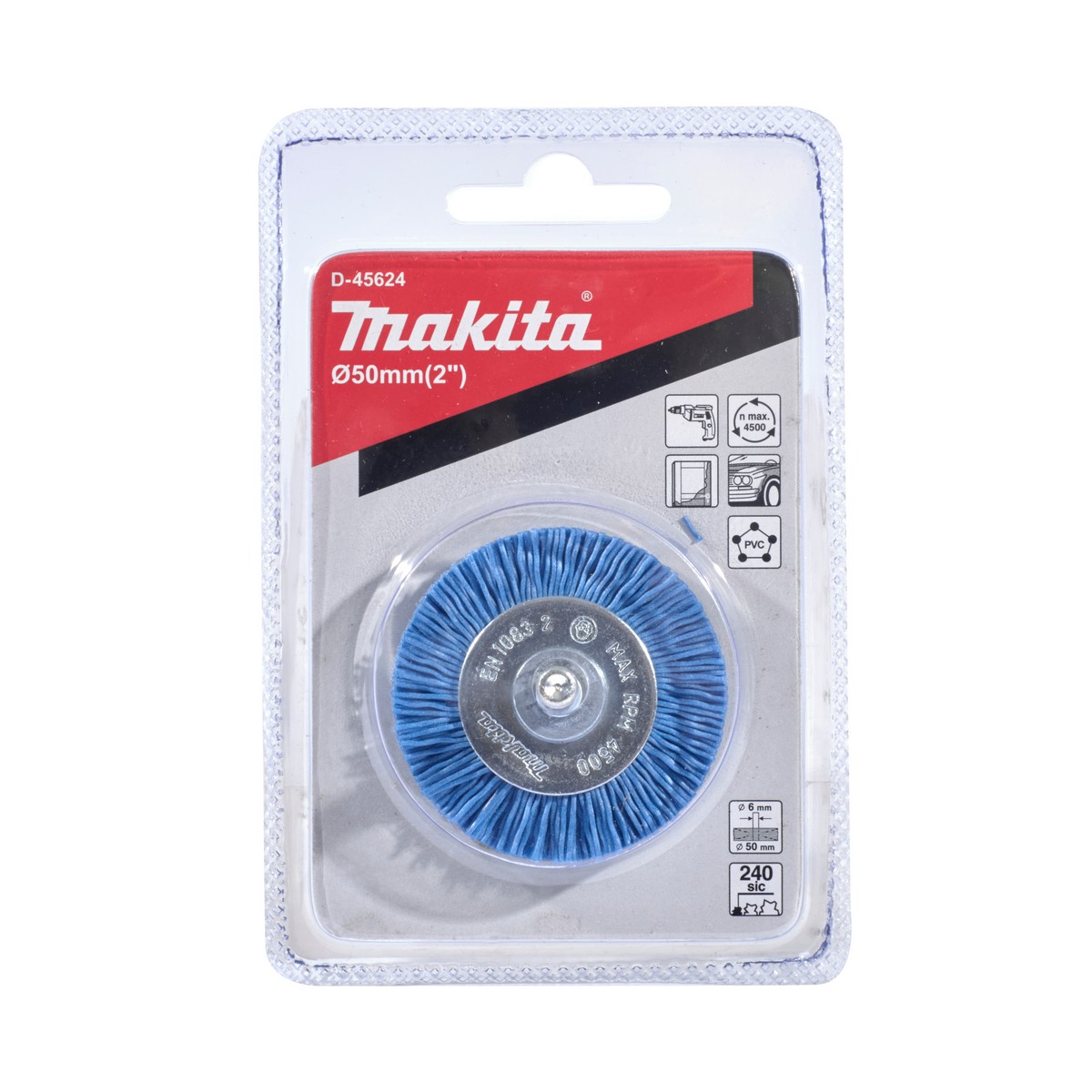 ล้อแปรงไนลอน-ละเอียด(ฟ้า) 50 MM MAKITA รุ่น D-45624 ราคา ฿92.7