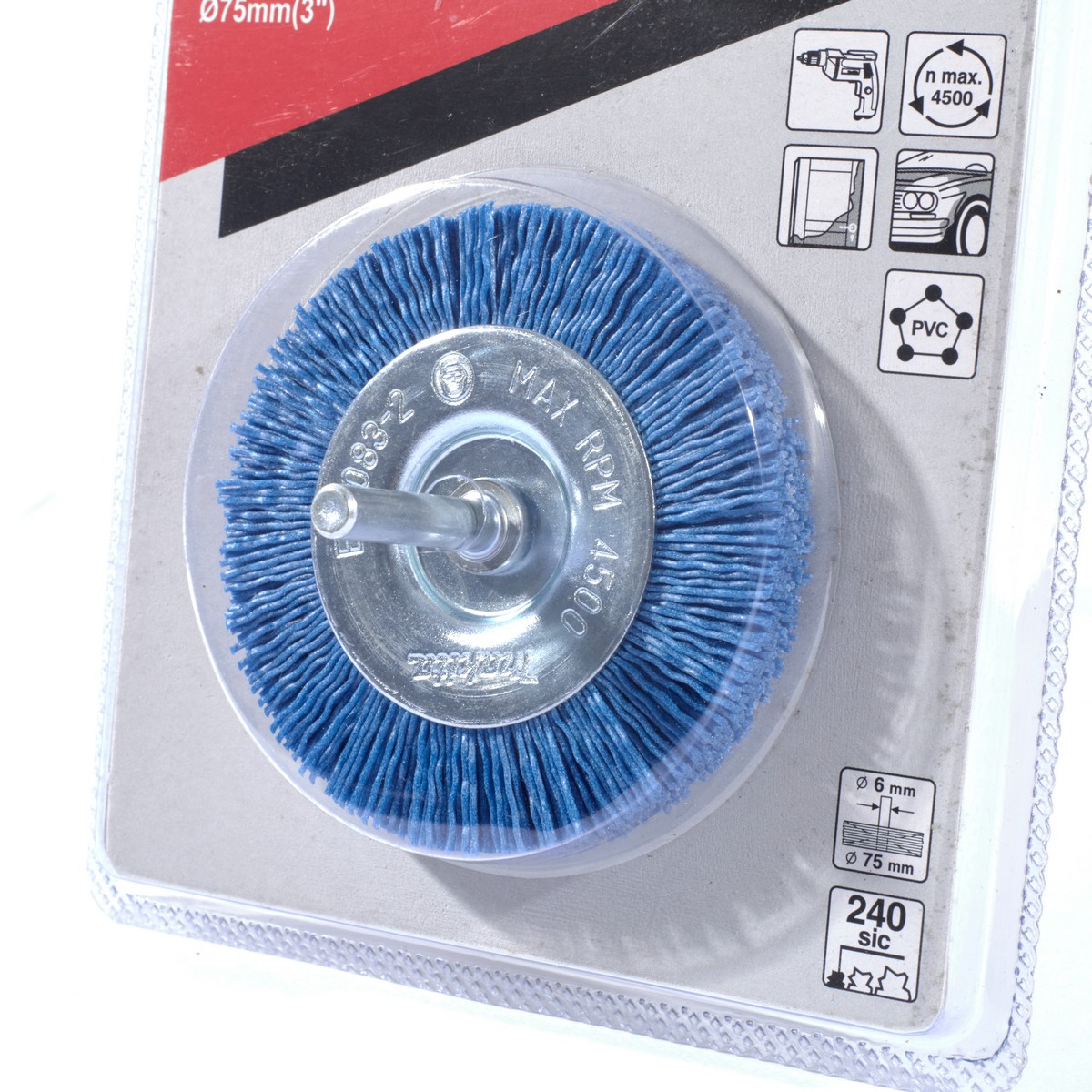 ล้อแปรงไนลอน-ละเอียด(ฟ้า) 75 MM MAKITA รุ่น D-45646 รูปที่ 3