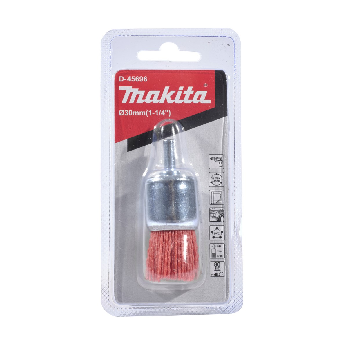 แปรงไนลอนพู่กัน-หยาบ(ส้ม) 30 MM MAKITA รุ่น D-45696 ราคา ฿130.81