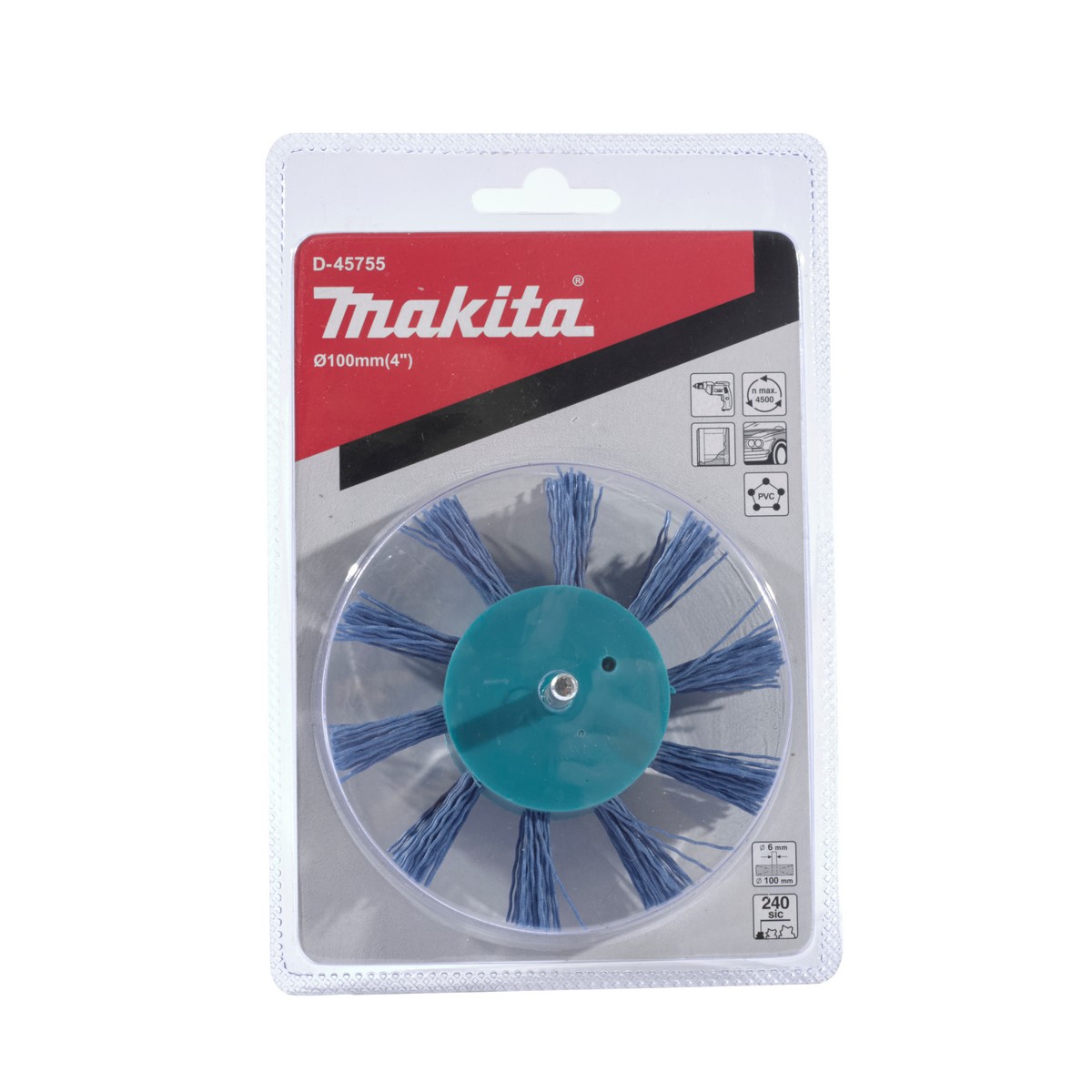 ล้อแปรงไนลอน-ละเอียด(ฟ้า) 100 MM MAKITA รุ่น D-45755 รูปที่ 2