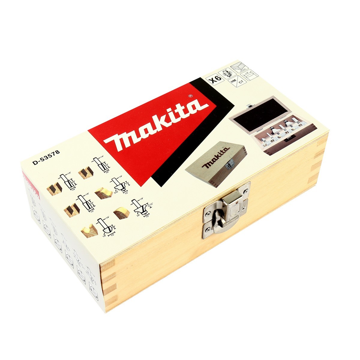 ชุดดอกเร้าเตอร์ 6 ตัว/ชุด ก้าน 1/4 MAKITA รุ่น D-53578 รูปที่ 3