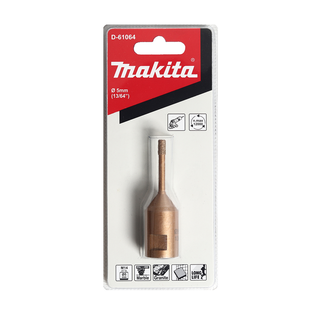 กระบอกเพชร 5MM-สำหรับเจียร 5"-9"(TT) MAKITA รุ่น D-61064 ราคา ฿535.6