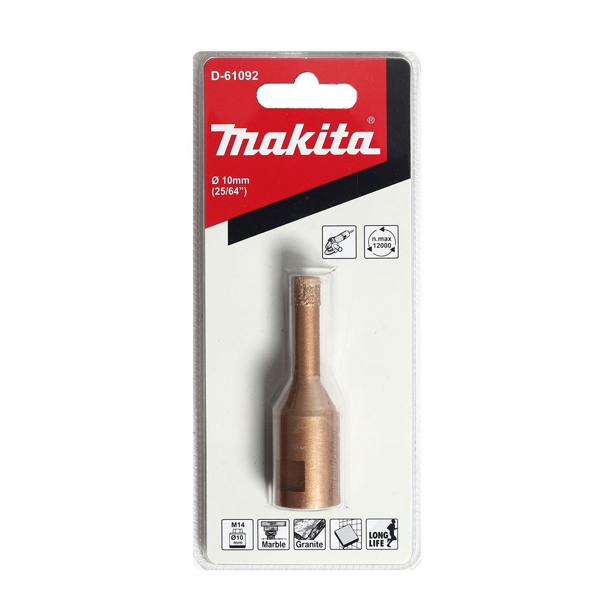 กระบอกเพชร 10MM-สำหรับเจียร 5"-9"(TT) MAKITA รุ่น D-61092 ราคา ฿632.42