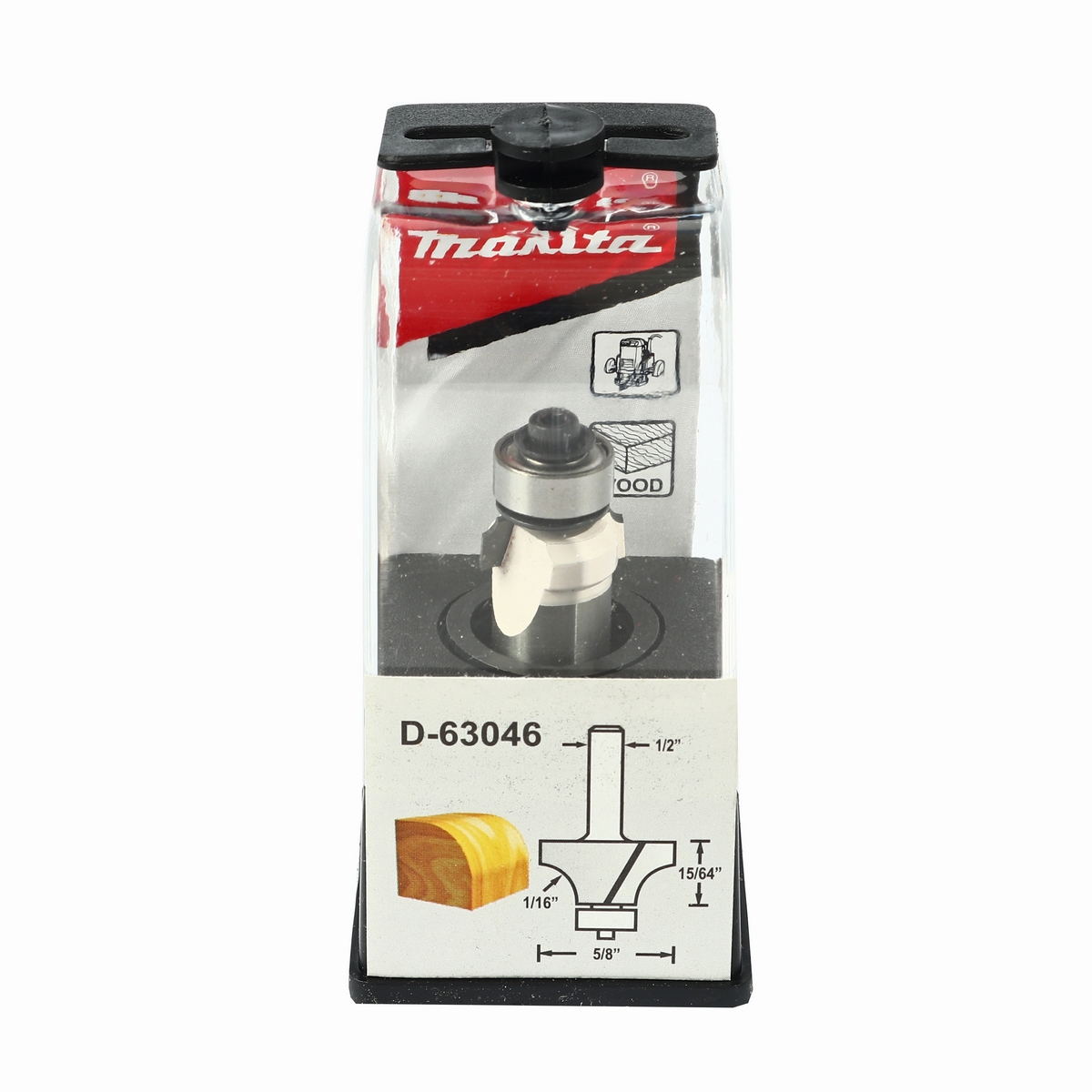 ดอกดีโค้ง-ลูกปืน R 1/16" ยาว 55 MM ก้าน 1/2 MAKITA รุ่น D-63046 รูปที่ 2