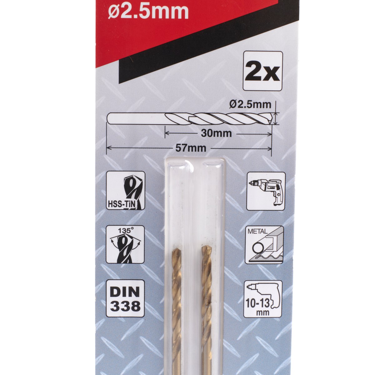 ดอก HSS-TIN สีทอง 2.5X57(2PCS/SET) MAKITA รุ่น D-64032 รูปที่ 2