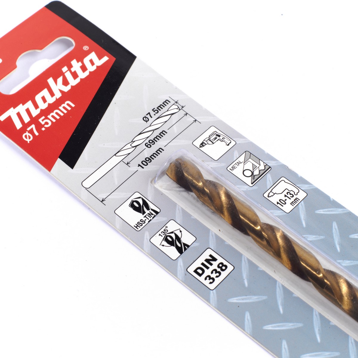 ดอกสว่าน HSS-TIN สีทอง 7.5X109MM MAKITA รุ่น D-64135 รูปที่ 4
