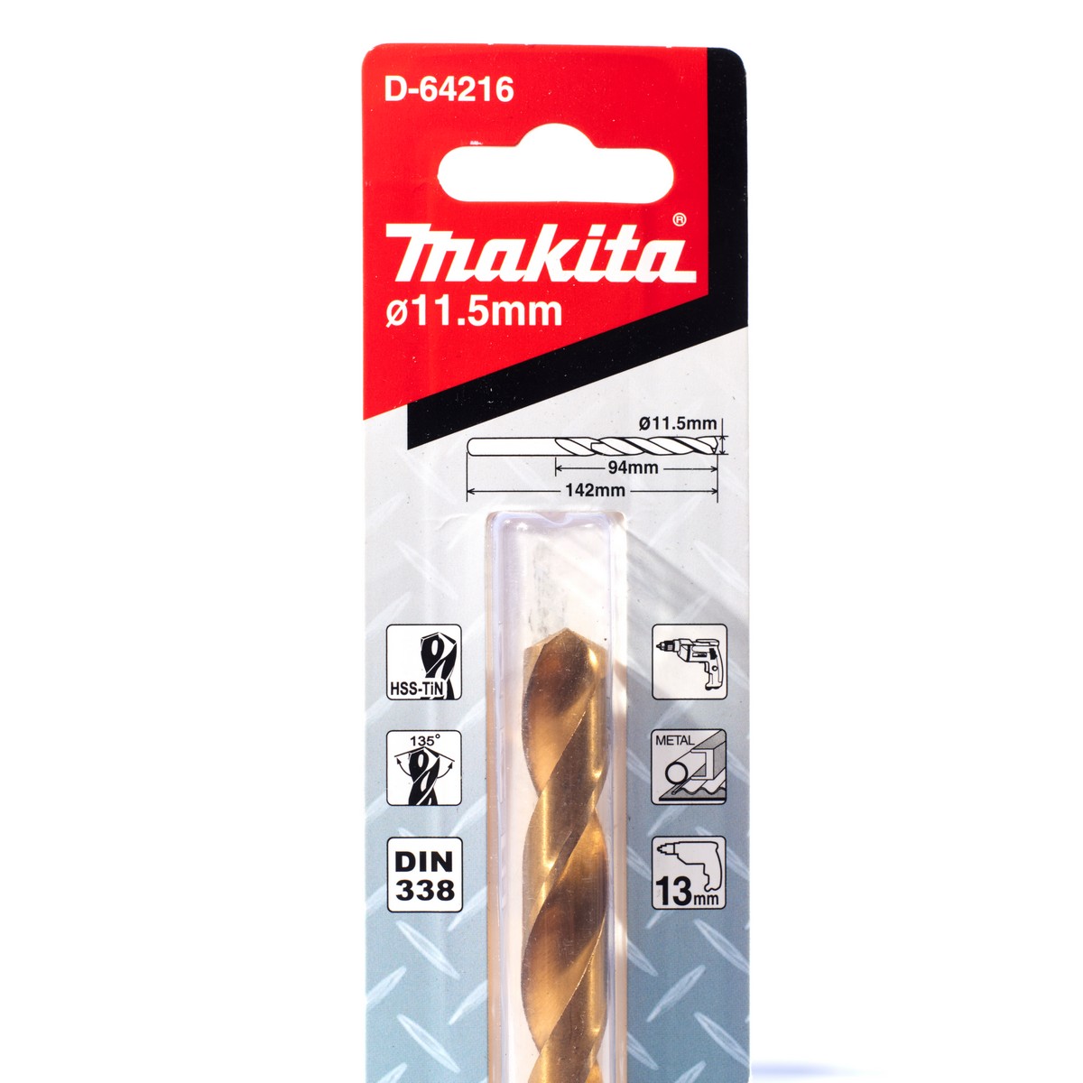 ดอกสว่าน HSS-TIN สีทอง 11.5X142MM MAKITA รุ่น D-64216 รูปที่ 2