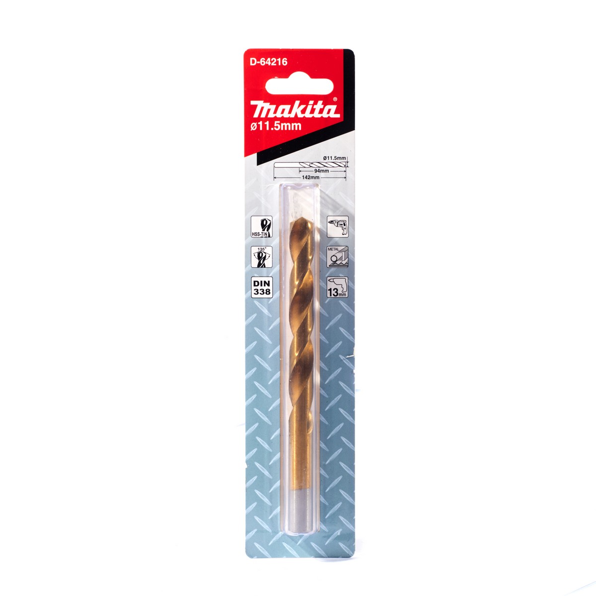 ดอกสว่าน HSS-TIN สีทอง 11.5X142MM MAKITA รุ่น D-64216 ราคา ฿75.19