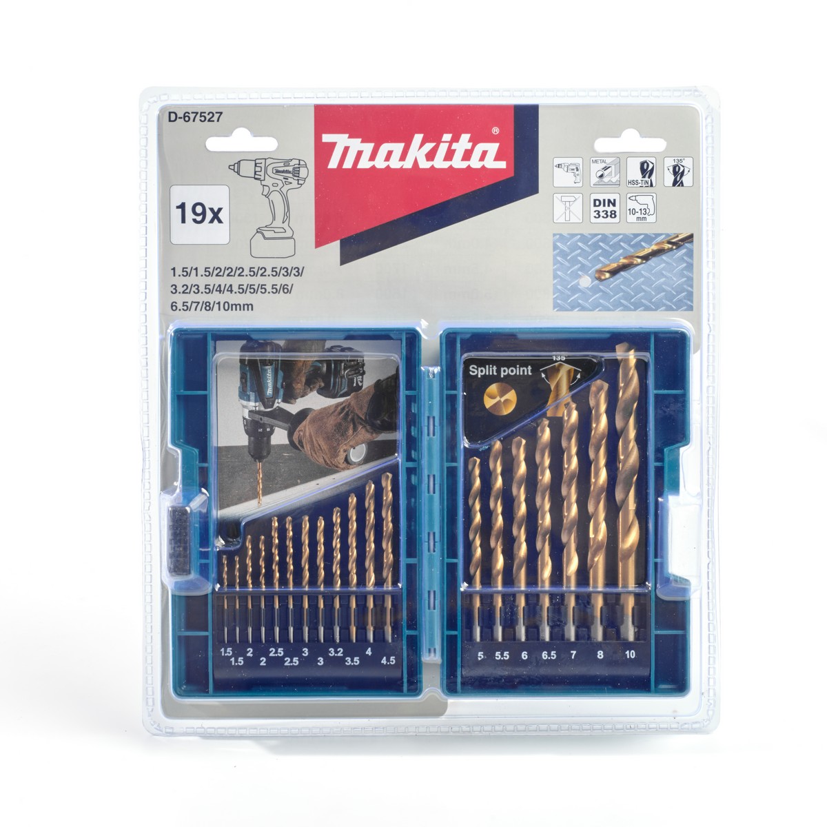 ชุดดอก HSS-TIN สีทอง(มิล) 19 ดอก MAKPAC MAKITA รุ่น D-67527 ราคา ฿574.74