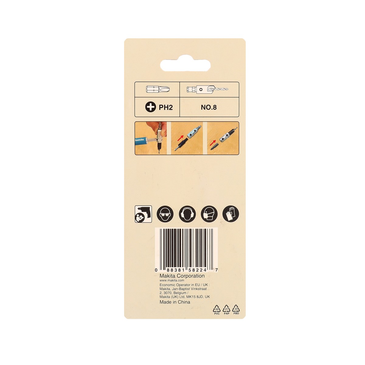 ดอกไขควง+COUNTERSI (2IN1) 8 MM MAKITA รุ่น D-73215 ราคา ฿256.47