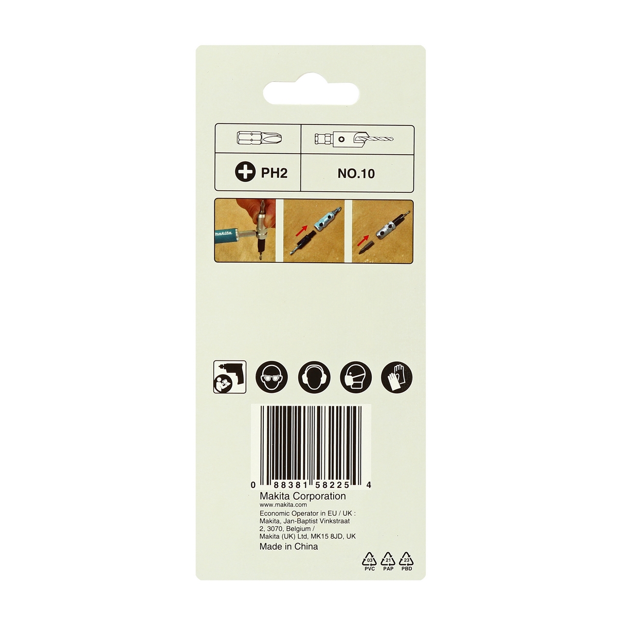 ดอกไขควง+COUNTERSI (2IN1) 10 MM MAKITA รุ่น D-73221 รูปที่ 3