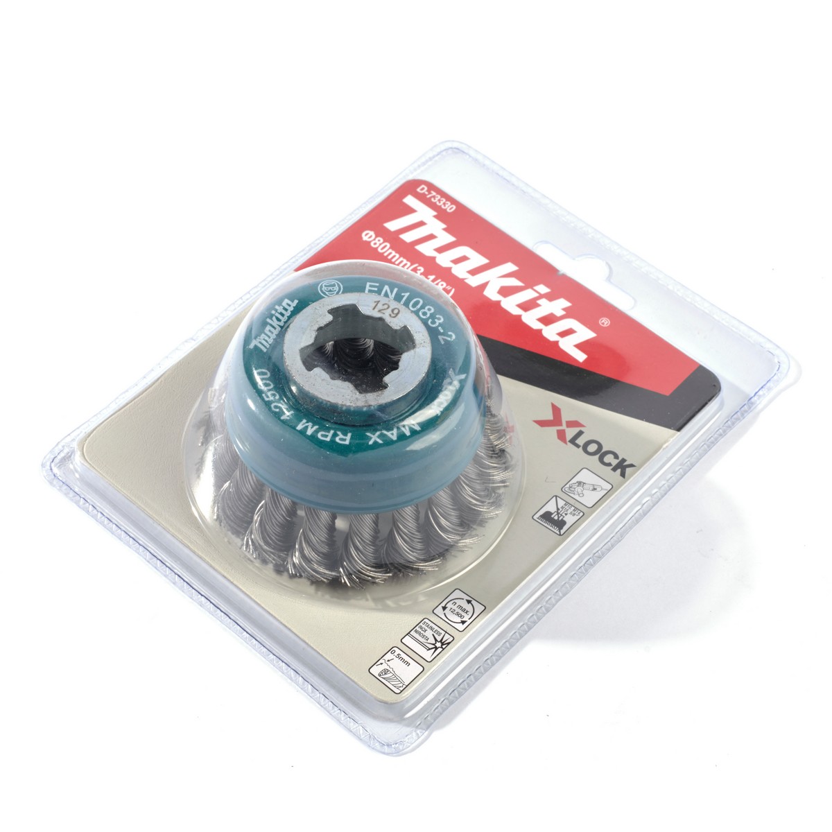 แปลงลวดถ้วยเกลียว SS 80MM X 0.5MM X-LOCK MAKITA รุ่น D-73330 ราคา ฿502.64