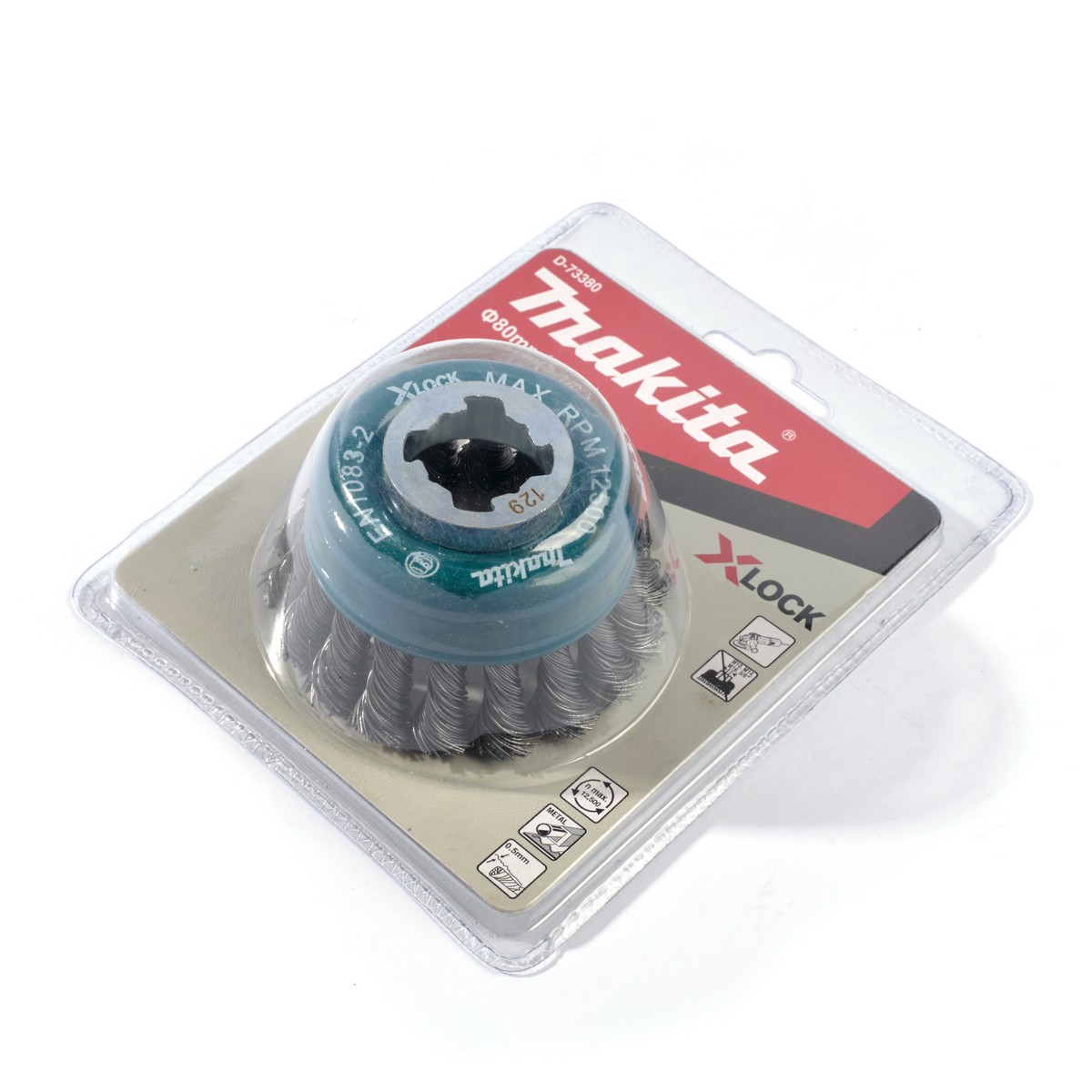 แปลงลวดถ้วยเกลียวเหล็ก 80MMX0.5MM X-LOCK MAKITA รุ่น D-73380 ราคา ฿283.25
