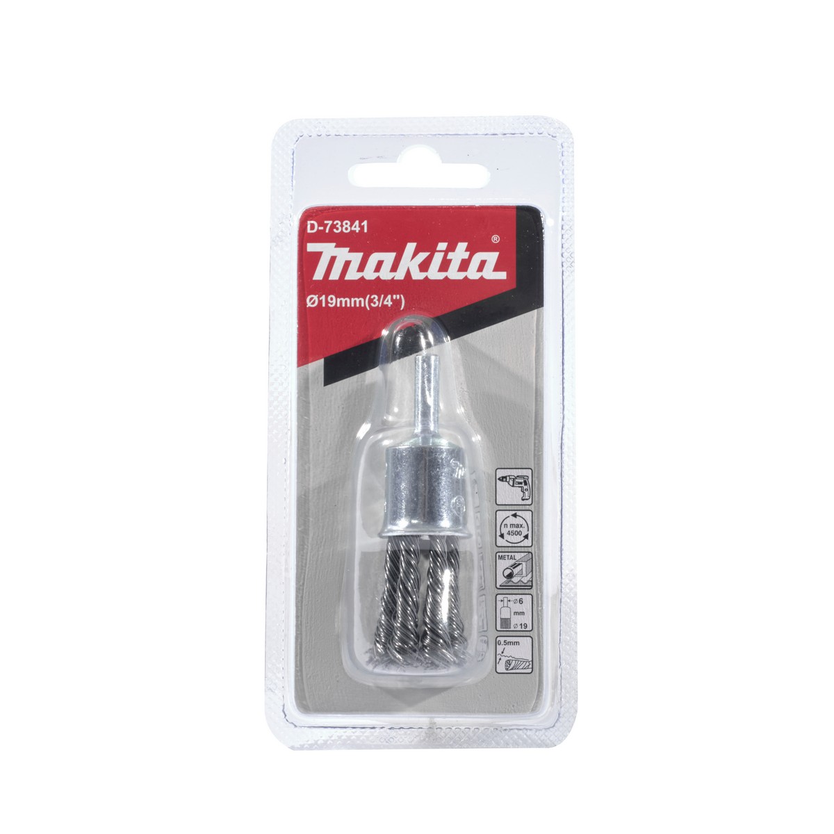 แปรงลวดพู่กัน-เกลียว-มีแกน 19 MM MAKITA รุ่น D-73841 ราคา ฿80.34