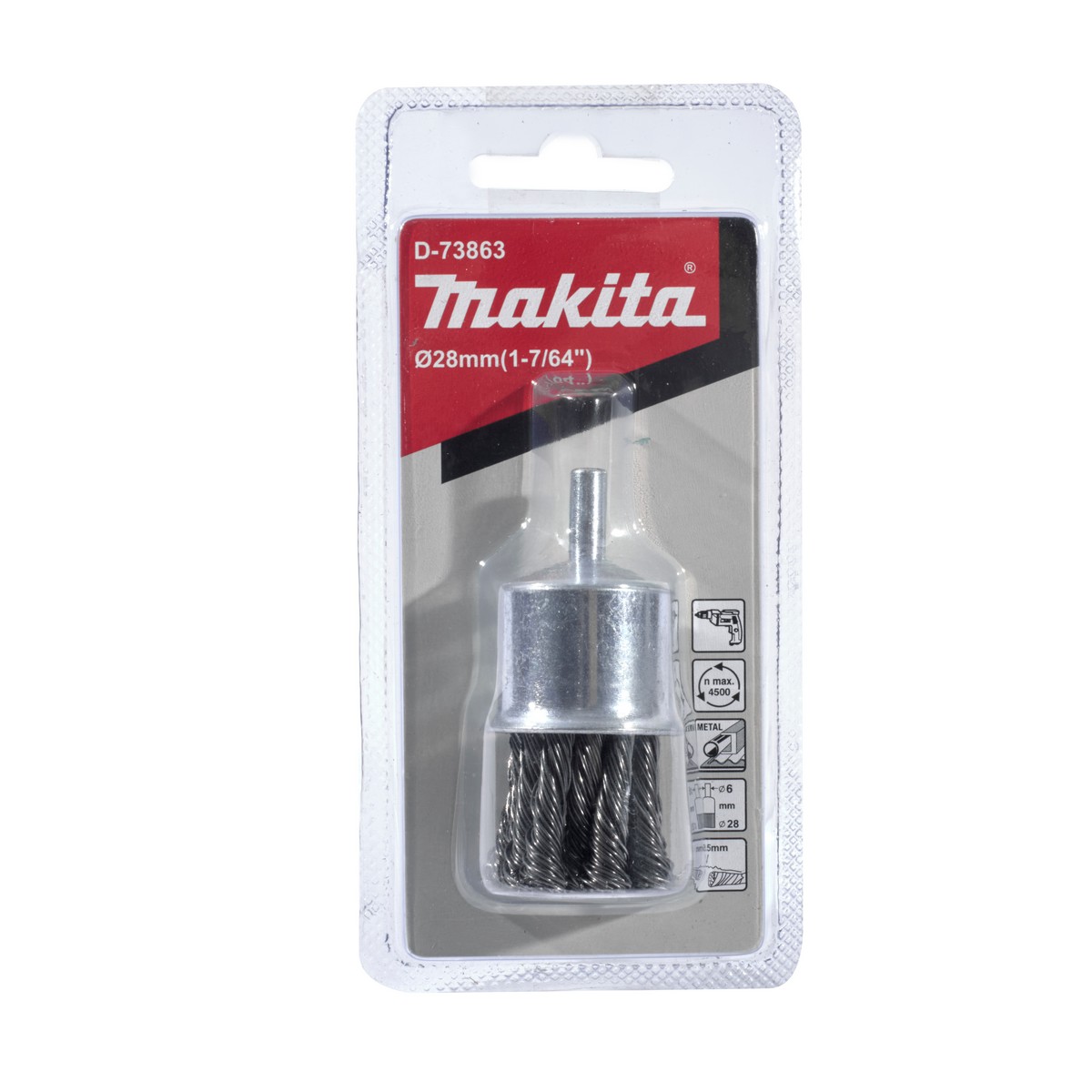 แปรงลวดพู่กัน-เกลียว-มีแกน 28 MM MAKITA รุ่น D-73863 รูปที่ 2