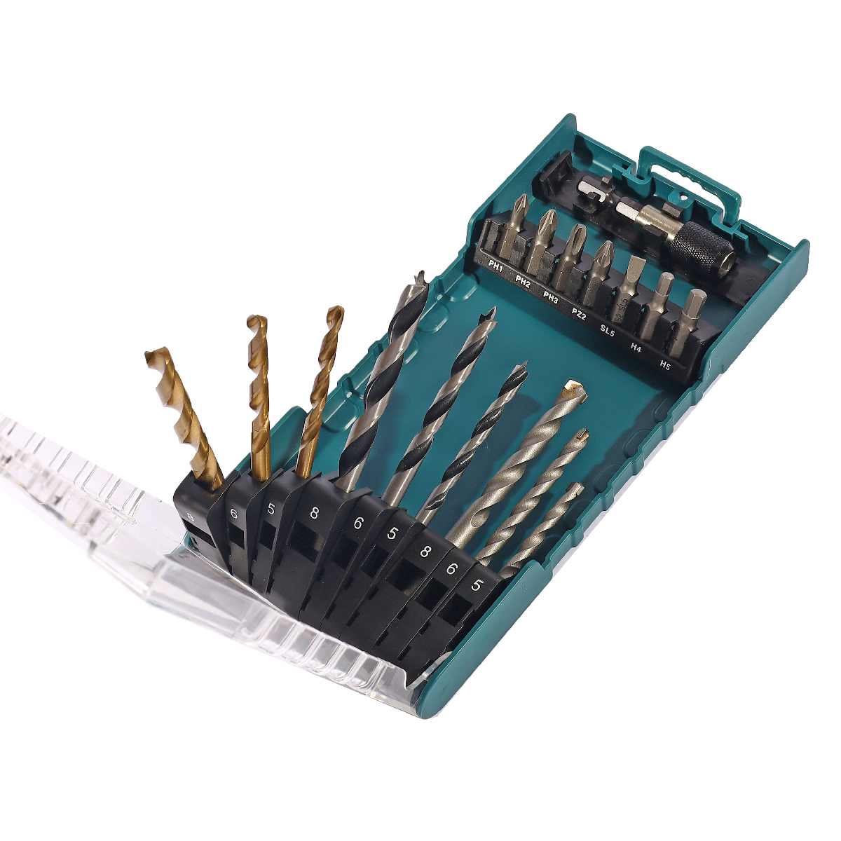 ชุดดอกเจาะเหล็ก+ปูน+ไม้+ดอกไขควง(17 PCS) MAKITA รุ่น D-77207 รูปที่ 2