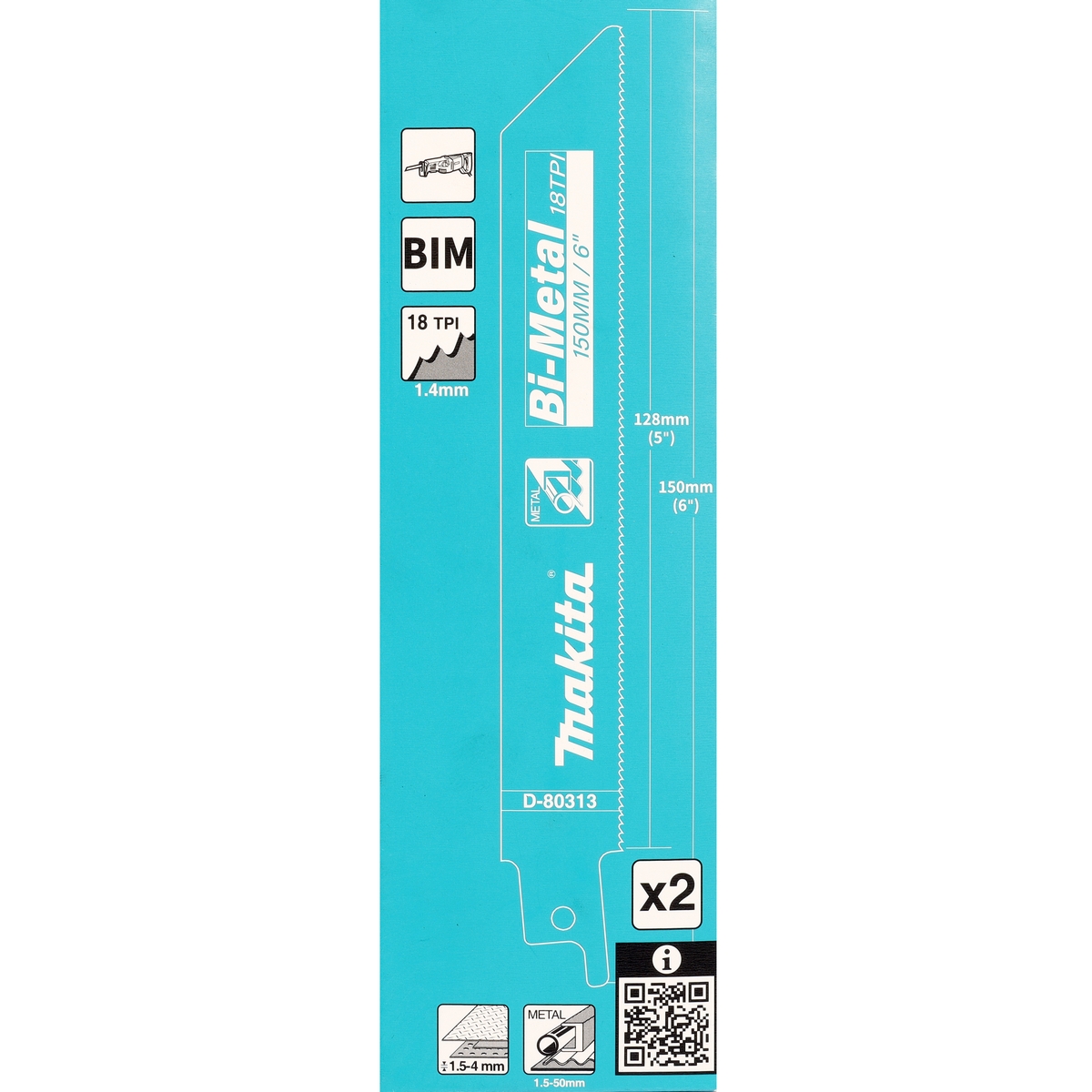 MAKITA RECIPRO SAW BLADE BI-M 18T-150 (2PC/PAC) photo 3