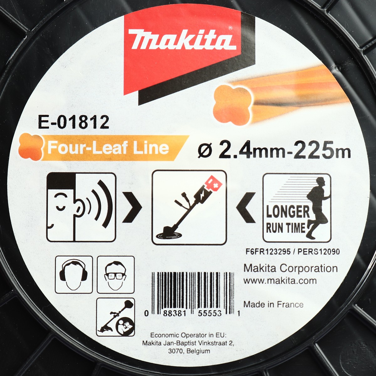 สายเอ็นตัดหญ้า 4 แฉก สีส้ม 2.4MMX225M MAKITA รุ่น E-01812 รูปที่ 4