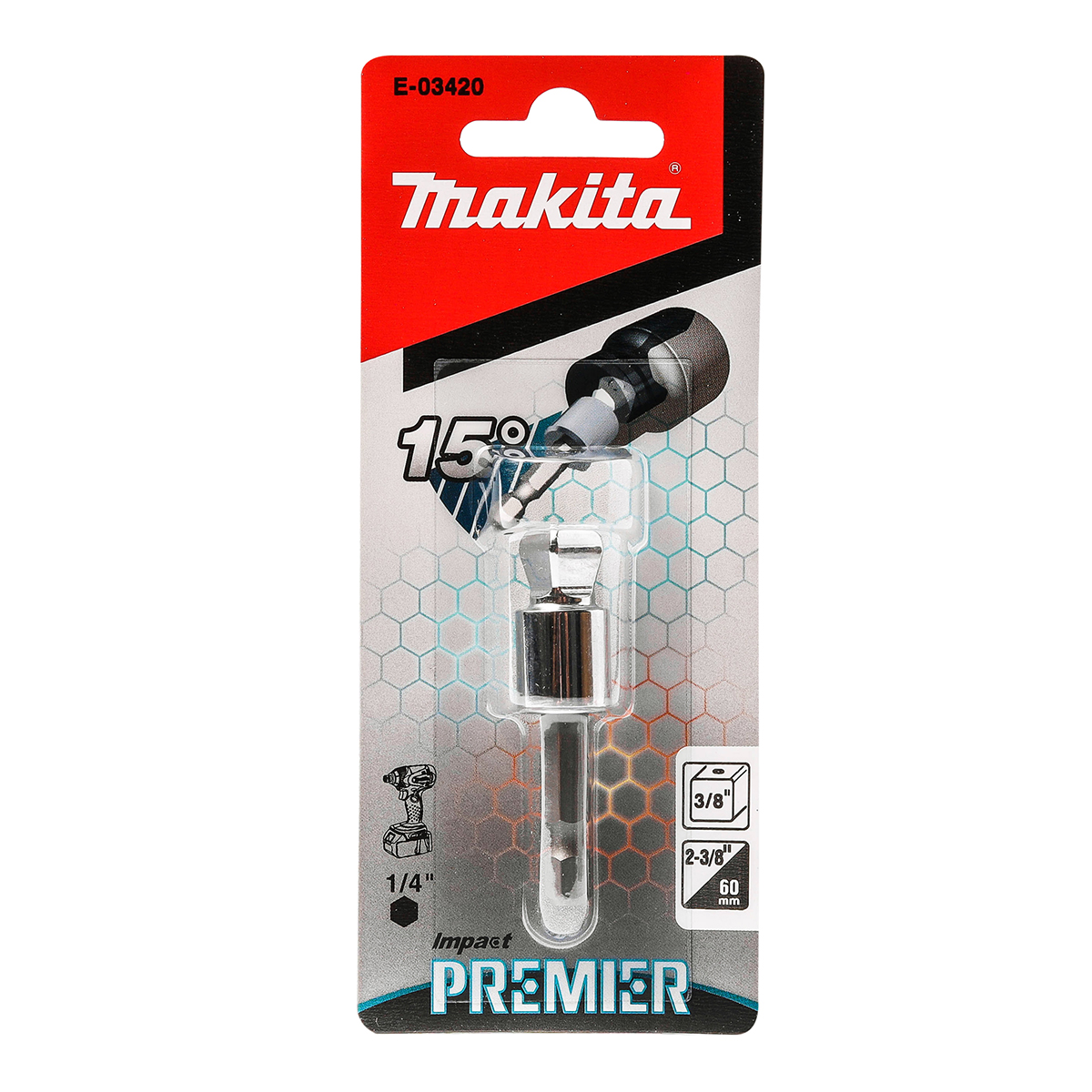 แกนขันลูกบล็อก เฉียง SQ 3/8" ก้าน HEX MAKITA รุ่น E-03420 ราคา ฿187.46