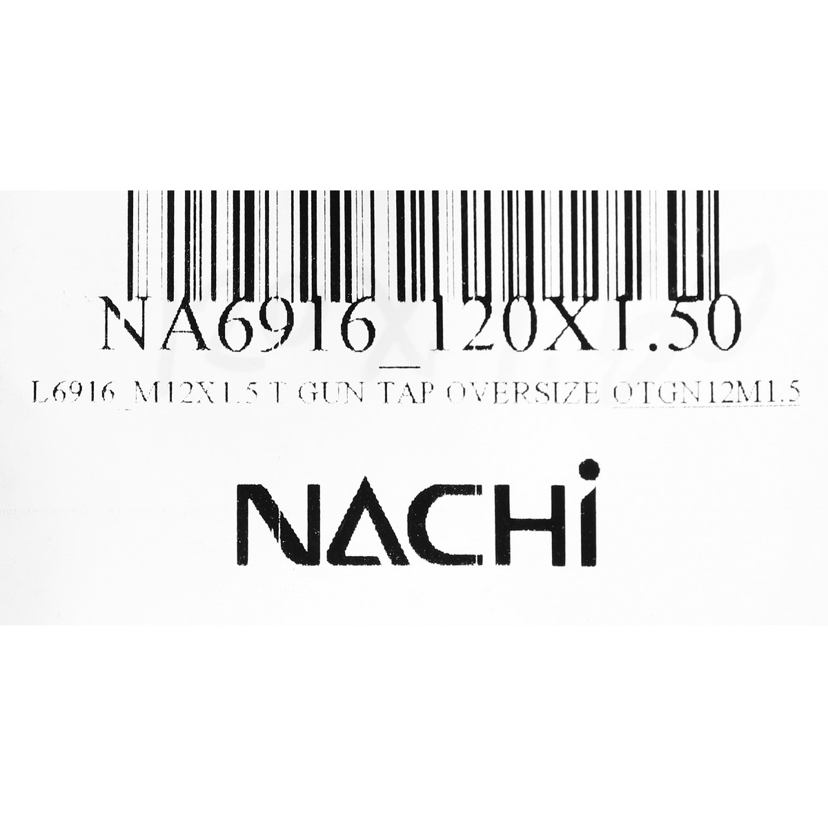 ต๊าปร่องตรง OVERSIZE L6916_M12X1.5 T GUN TAP OVERSIZE NACHI รุ่น NA6916_120X1.50 รูปที่ 4