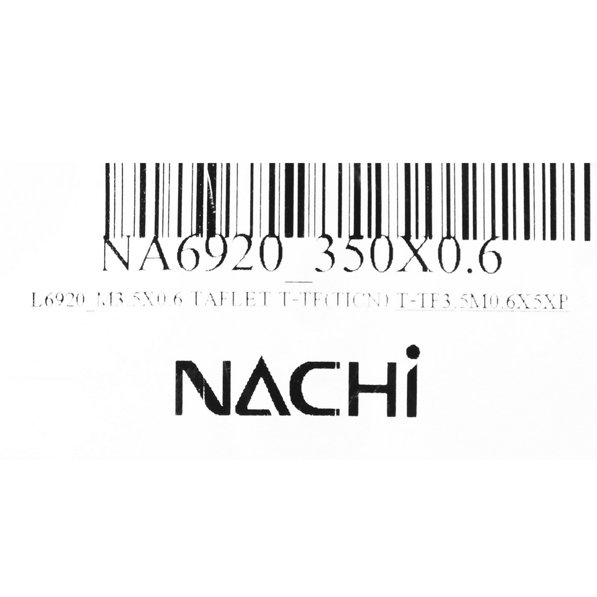 ต๊าปเกลียวเคลือบ TiCN L6920_M3.5X0.6 TAFLET T-TF(TICN) NACHI รุ่น NA6920_350X0.6 รูปที่ 4