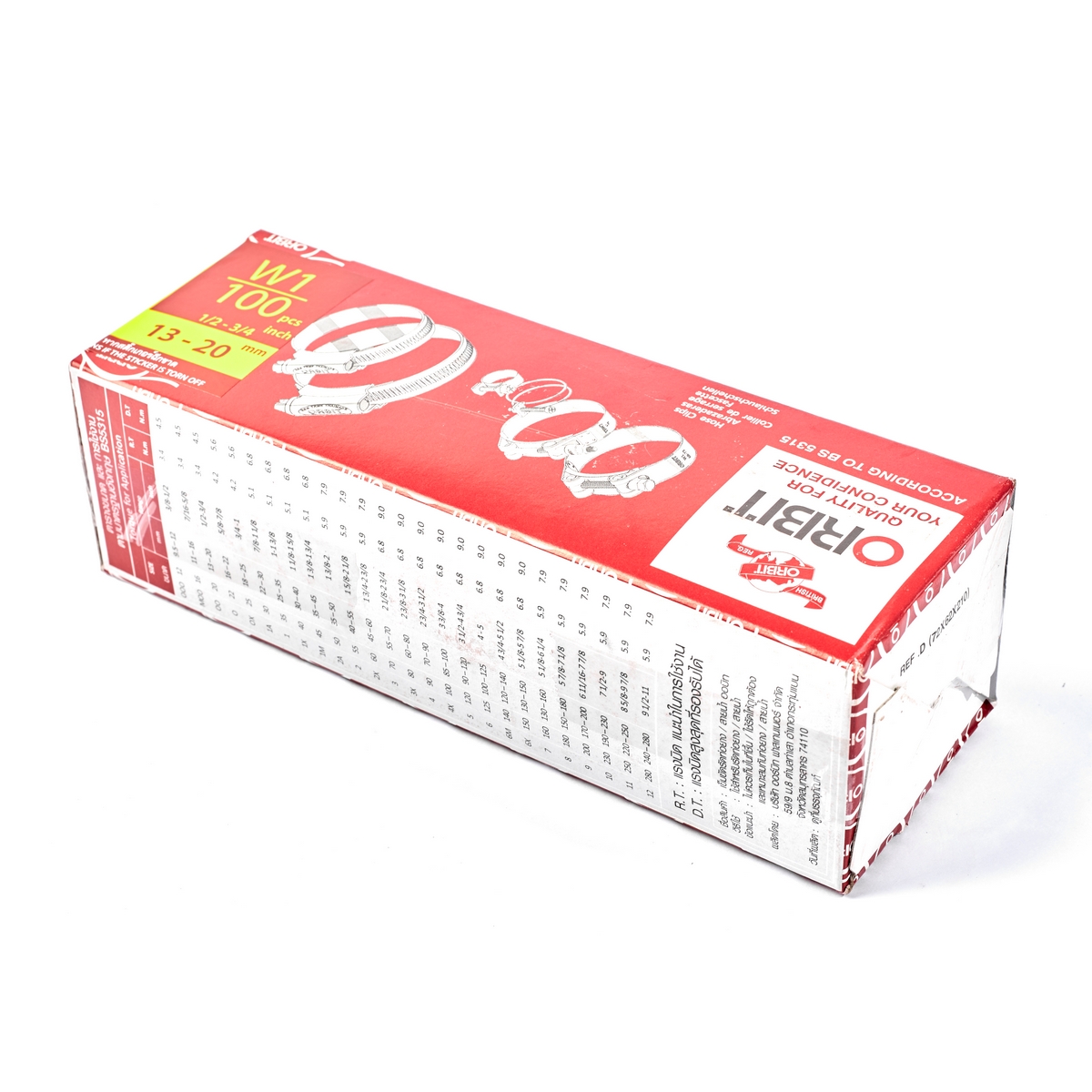 เข็มขัดเหล็กรัดท่อ ORBIT เบอร์ OO ขนาด 13-20 มม. รูปที่ 5