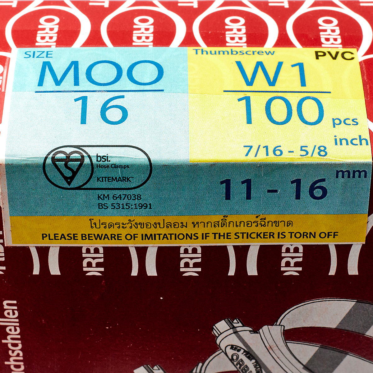 เข็มขัดรัดท่อหางปลา ORBIT รุ่น OBW1-MOO-TH ขนาด 11-16 มม. รูปที่ 5