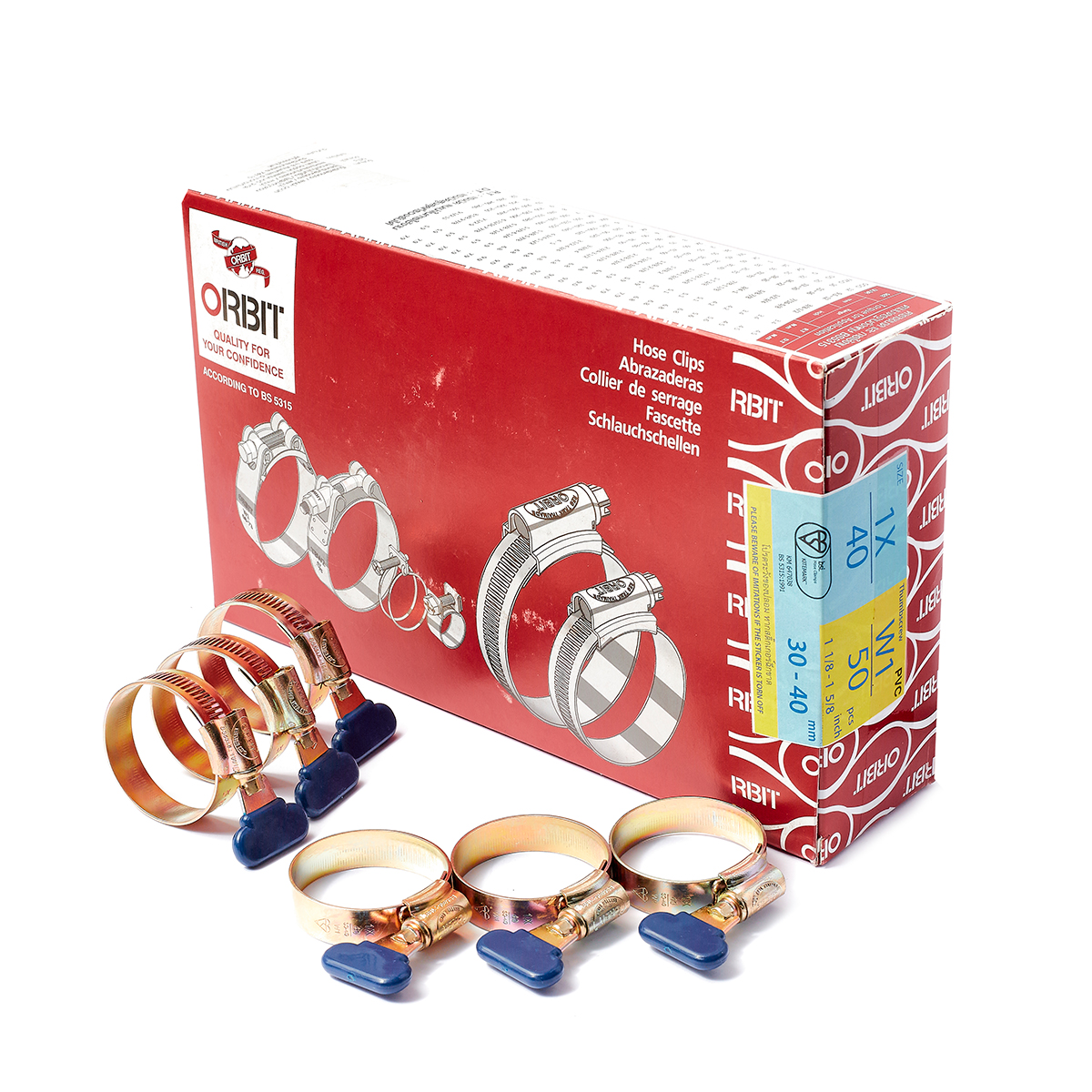 เข็มขัดรัดท่อหางปลา ORBIT รุ่น OBW1-1X-TH ขนาด 30-40 มม. ราคา ฿12.1