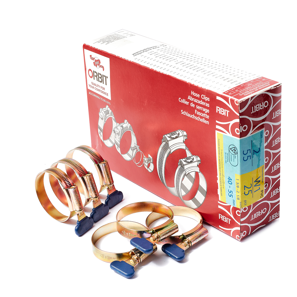 เข็มขัดรัดท่อหางปลา ORBIT รุ่น OBW1-2-TH ขนาด 40-55 มม. ราคา ฿13.2