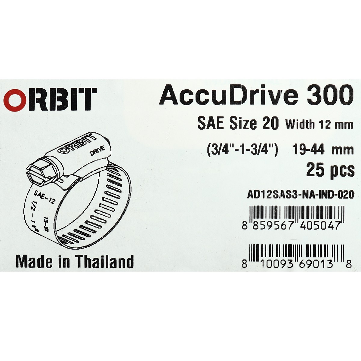 เข็มขัดรัดท่อเจาะทะลุ ORBIT รุ่น ACCUDRIVE-20 ขนาด 19-44 มม. รูปที่ 5