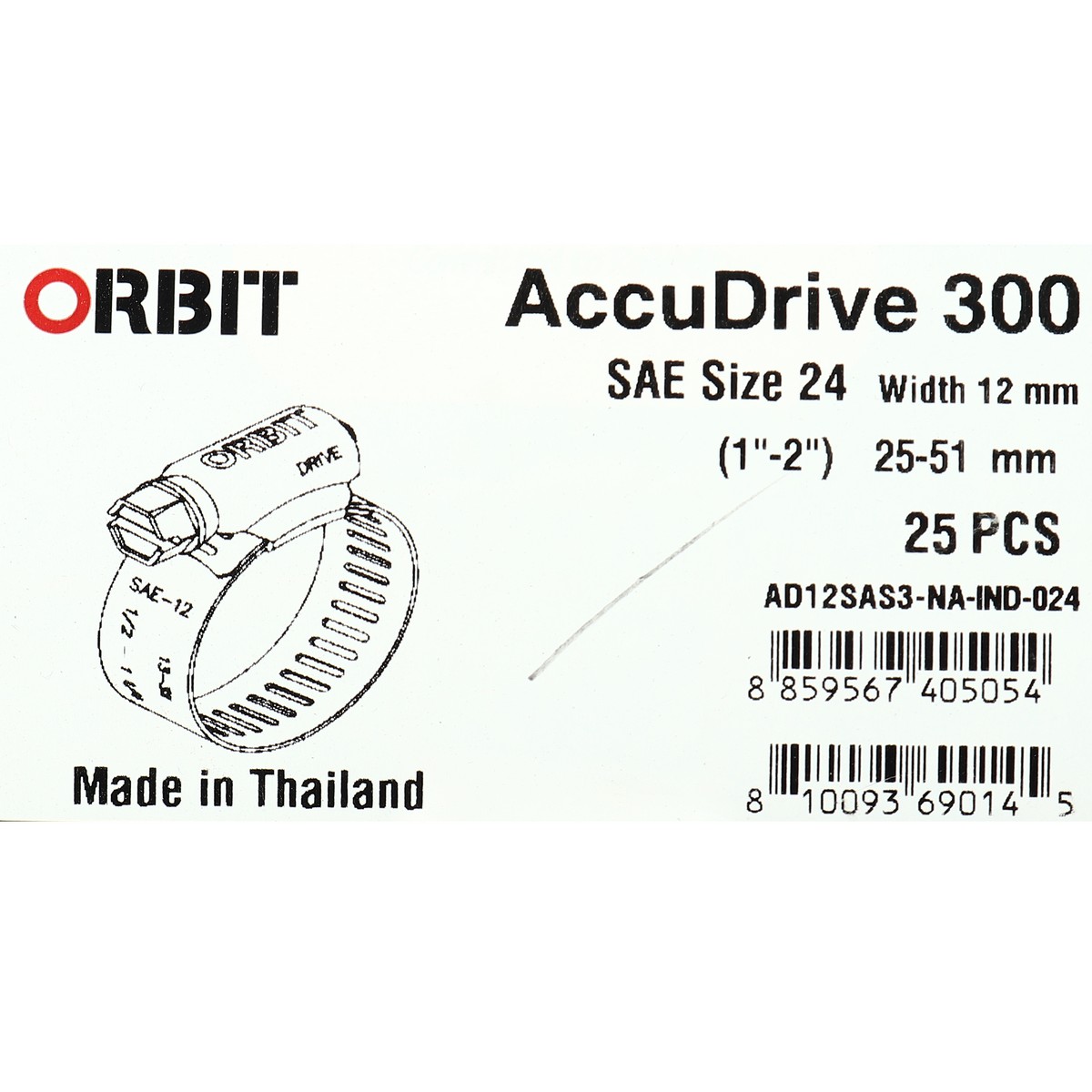 เข็มขัดรัดท่อเจาะทะลุ ORBIT รุ่น ACCUDRIVE-24 ขนาด 25-51 มม. รูปที่ 4