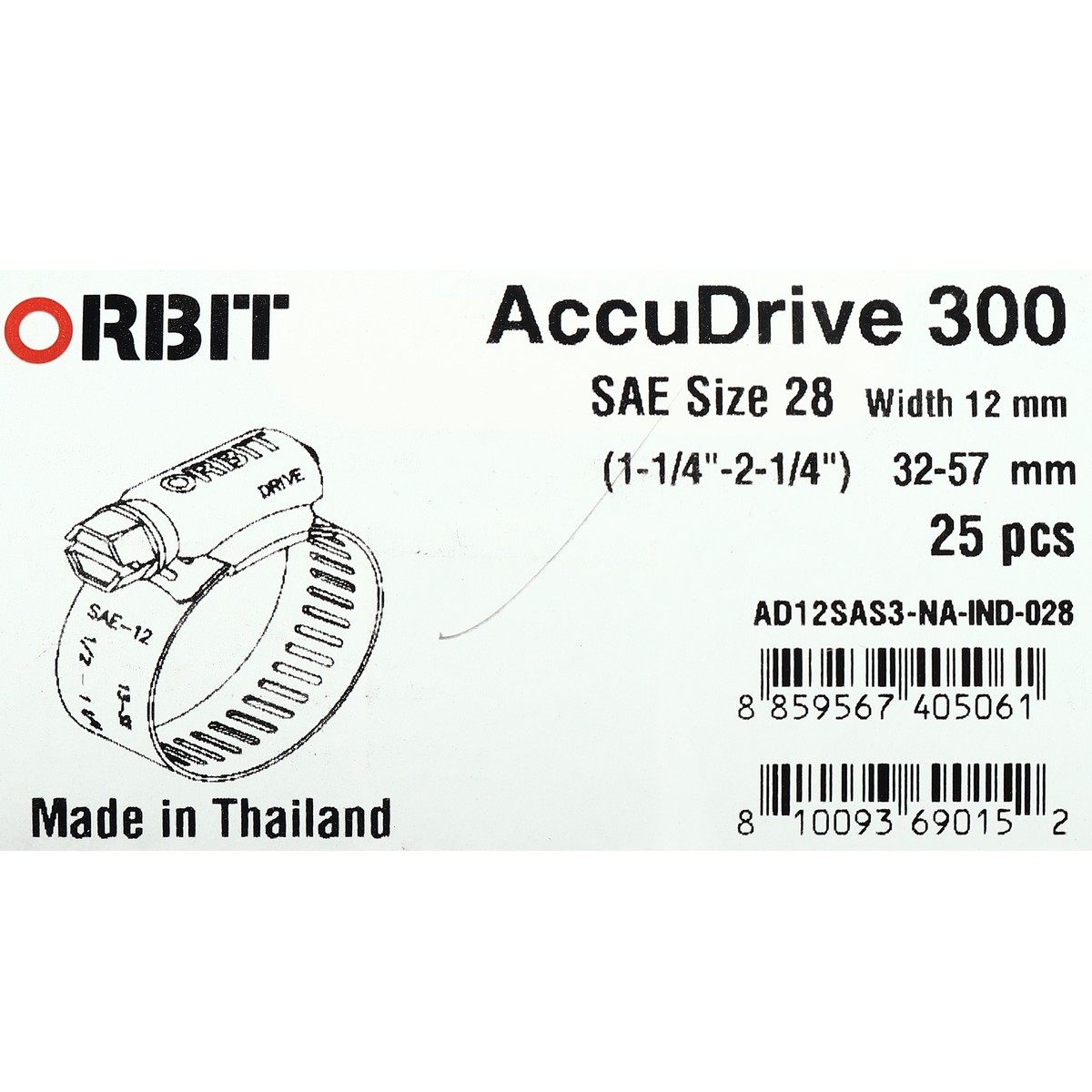 เข็มขัดรัดท่อเจาะทะลุ ORBIT รุ่น ACCUDRIVE-28 ขนาด 32-57 มม. รูปที่ 4