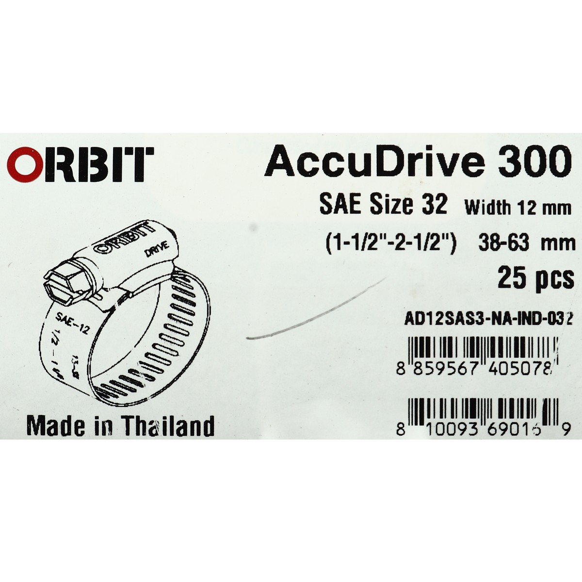 เข็มขัดรัดท่อเจาะทะลุ ORBIT รุ่น ACCUDRIVE-32 ขนาด 38-63 มม. รูปที่ 4