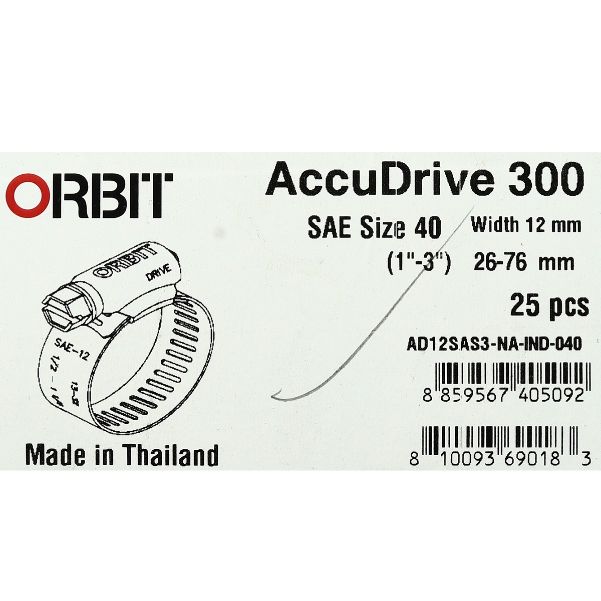 เข็มขัดรัดท่อเจาะทะลุ ORBIT รุ่น ACCUDRIVE-40 ขนาด 26-76 มม. รูปที่ 4