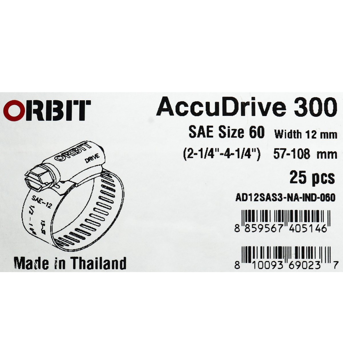 เข็มขัดรัดท่อเจาะทะลุ ORBIT รุ่น ACCUDRIVE-60 ขนาด 57-108 มม. รูปที่ 4