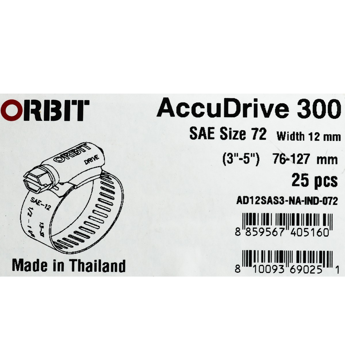 เข็มขัดรัดท่อเจาะทะลุ ORBIT รุ่น ACCUDRIVE-72 ขนาด 76-127 มม. รูปที่ 4