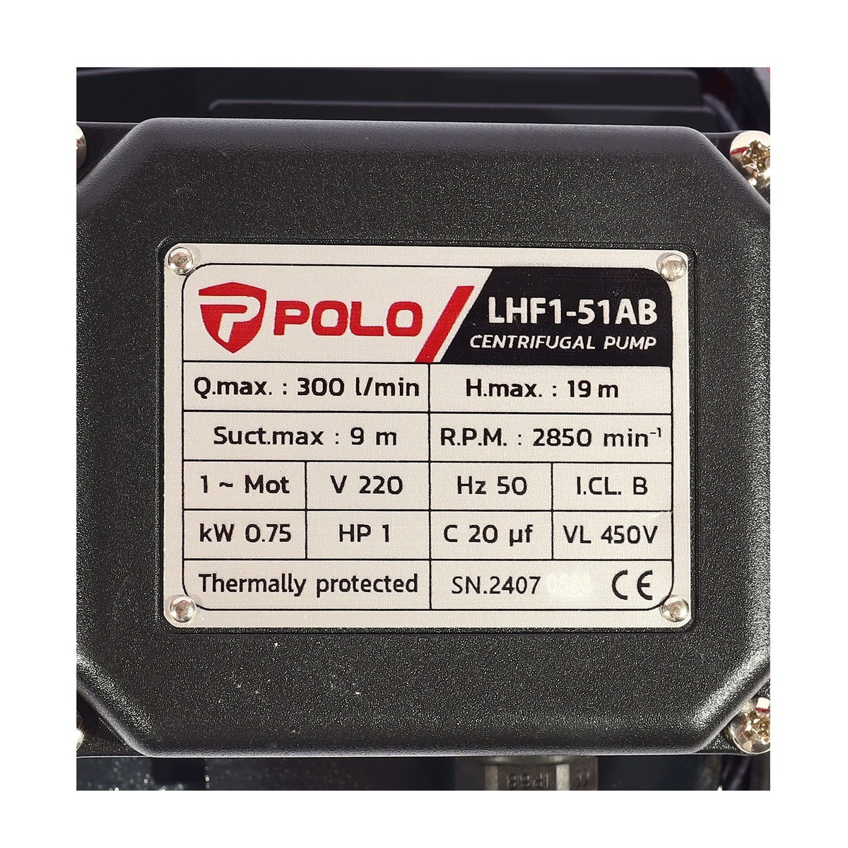 ปั๊มหอยโข่ง 1HP 1-1/2" POLO รุ่น LHF1-51AB รูปที่ 5