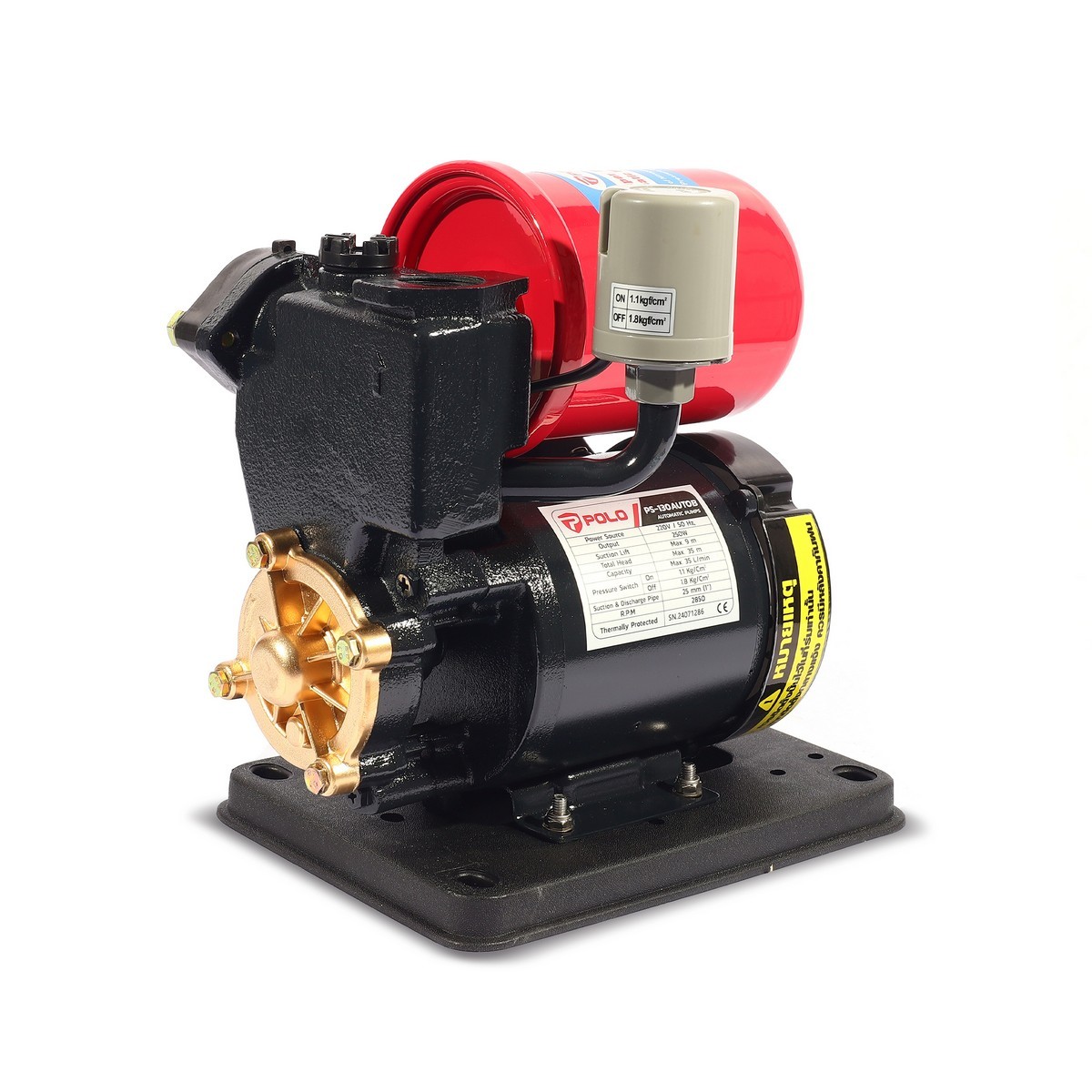 POLO Automatic Pump 1/3 HP 1" Model PS-130AUTOB photo 2
