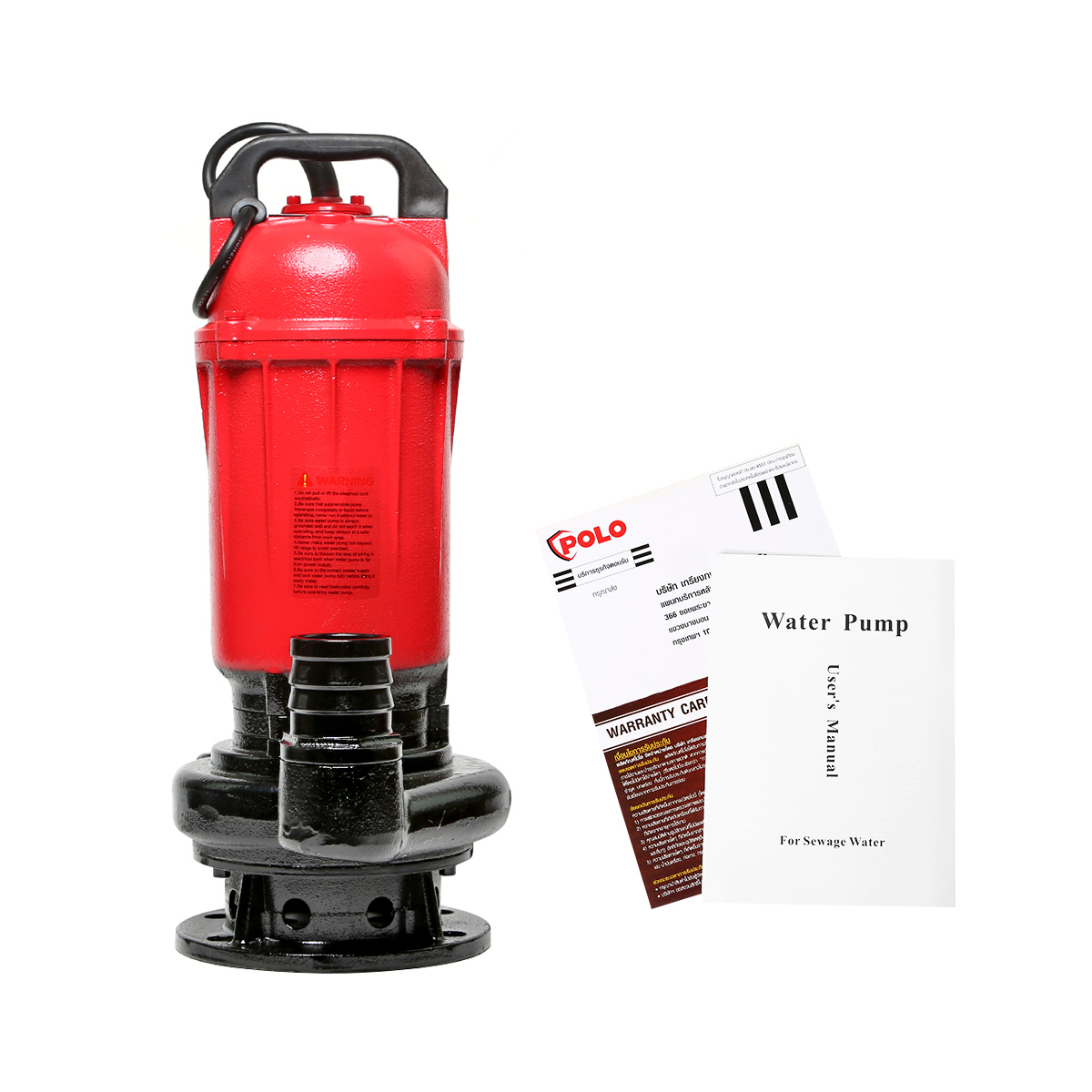 ปั๊มจุ่มน้ำเสีย 0.75HP/2" POLO รุ่น WQD6-12-0.55L1 รูปที่ 5