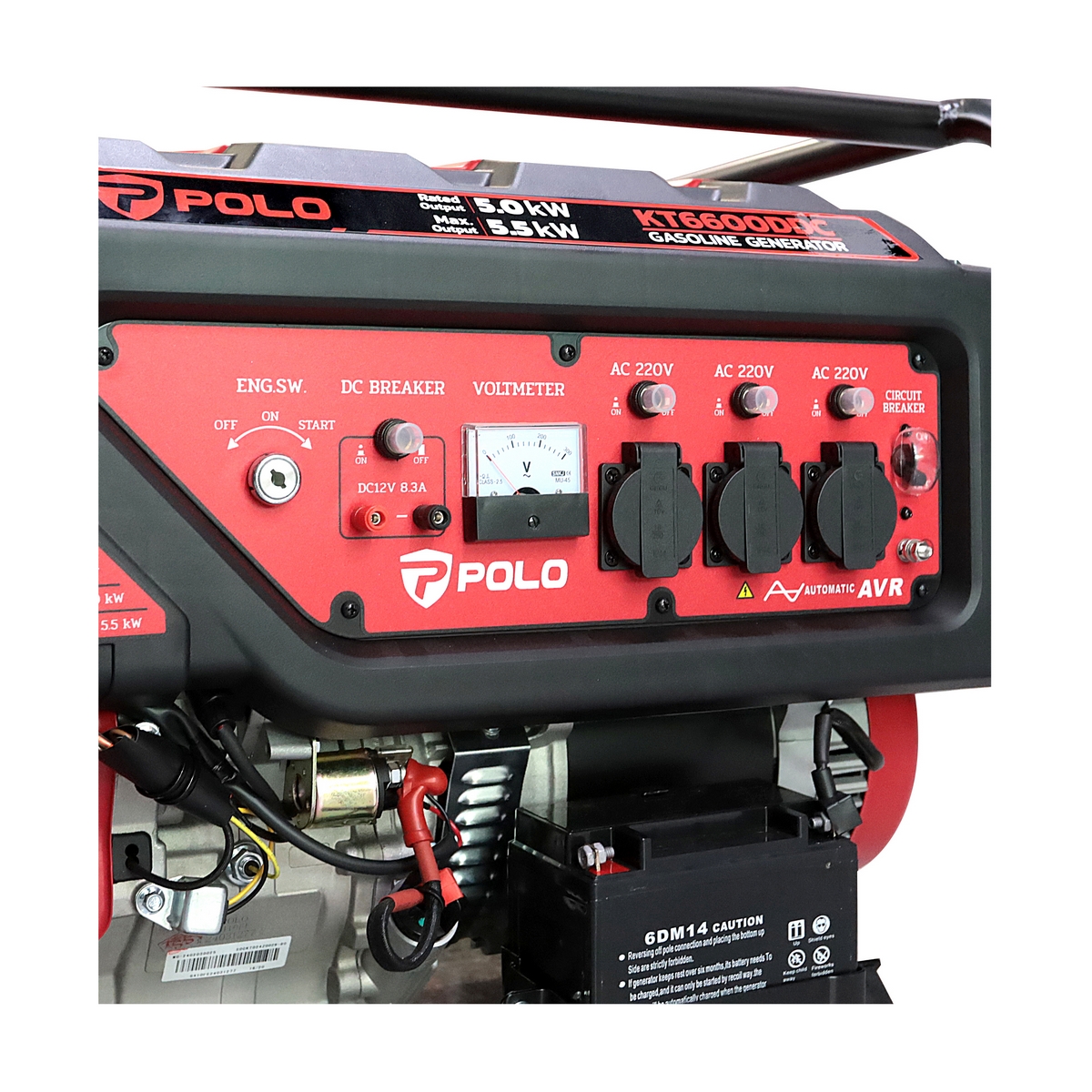 เครื่องปั่นไฟเบนซิน 5.0 KW POLO รุ่น KT6600DDC รูปที่ 4
